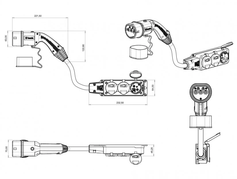 Elektrikli Araçlardan Güç Alın: V2L 3'lü Uzatma Priz Adaptör Hyundai-Kia-Sangyong