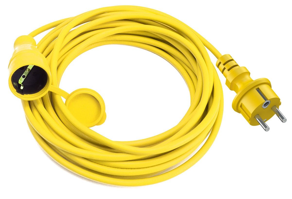 Stanley IP44 Erkek ve Dişi Fiş Kaplinli 10 Metre Uzatma Kablo Sarı