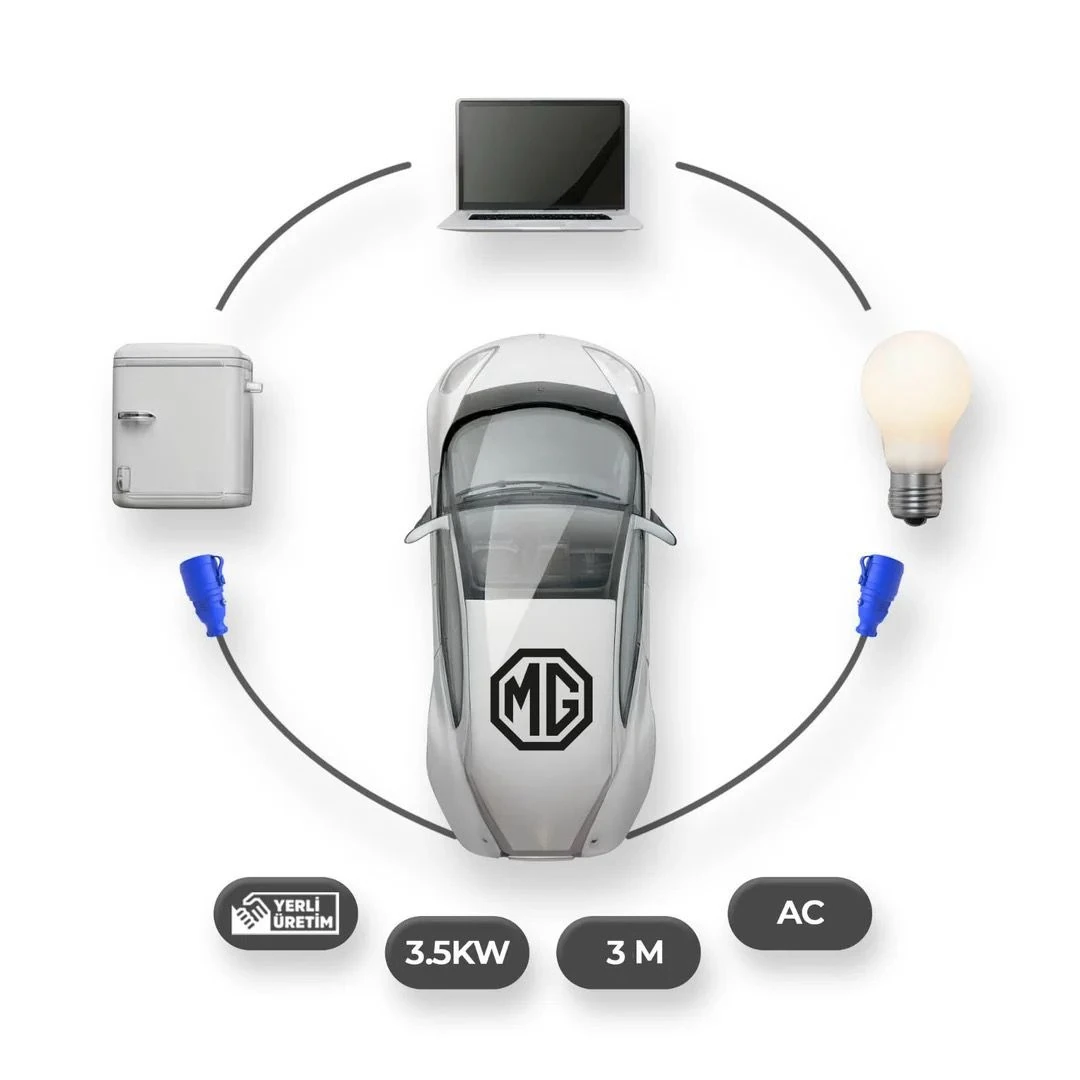 Mg Elektrikli Araçlardan Güç Alın: V2L Tekli Uzatma Priz Adaptör