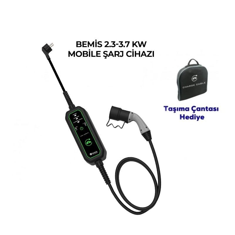Bemis 2,3 - 3,7 kw Mini Mobil Araç Şarj Aleti 5 Metre BEV-111-0001