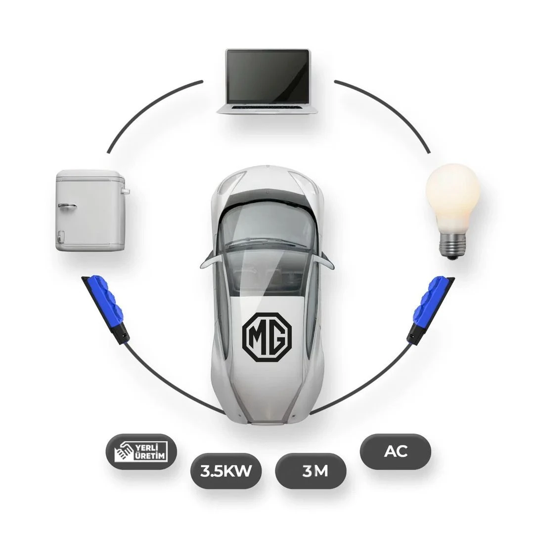 Mg Elektrikli Araçlardan Güç Alın: V2L 3'lü Uzatma Priz Adaptör
