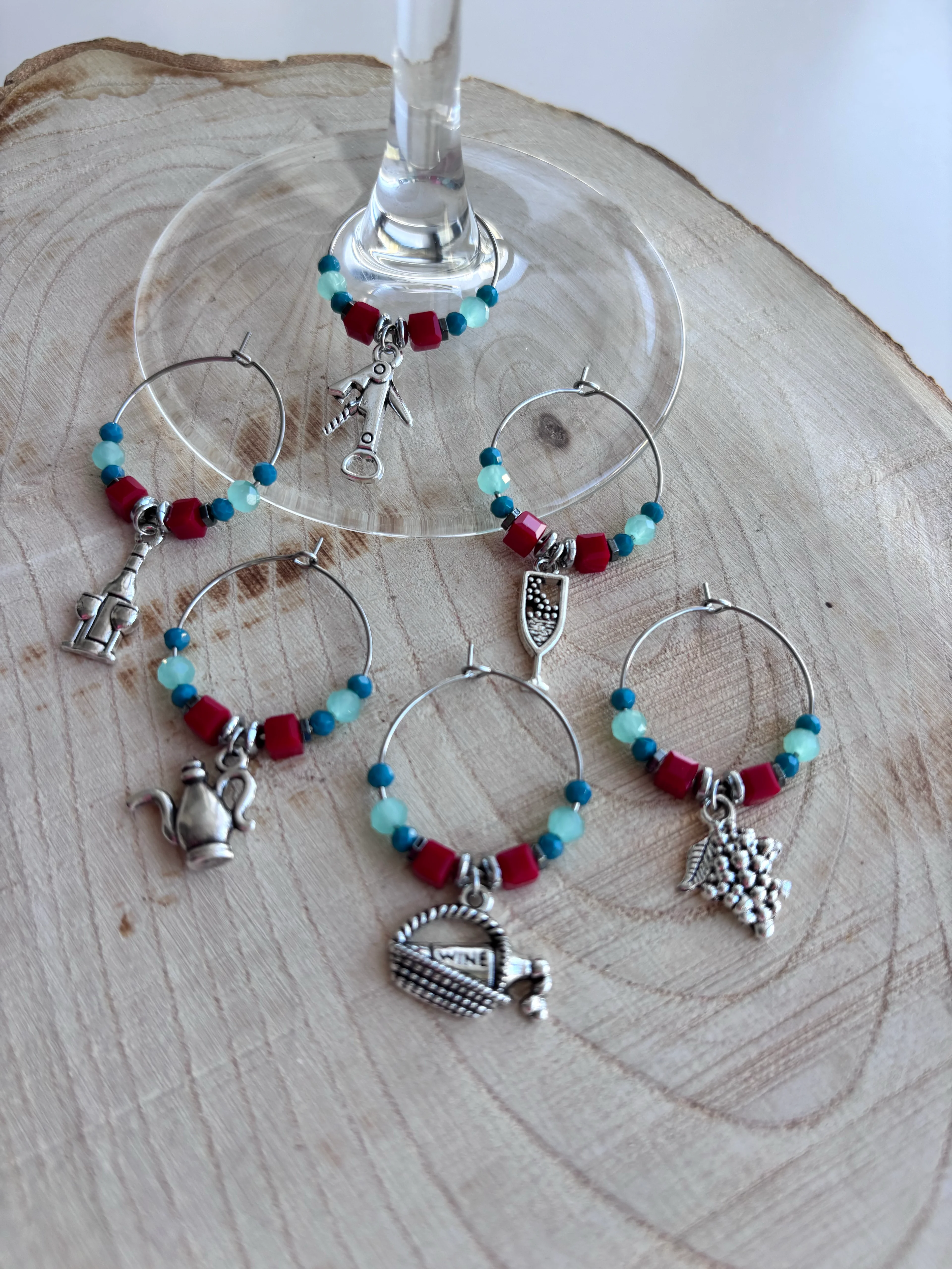 Lilac 6'lı Kadeh İşaretleyici Tasarım Set - Wine Love 4🍷