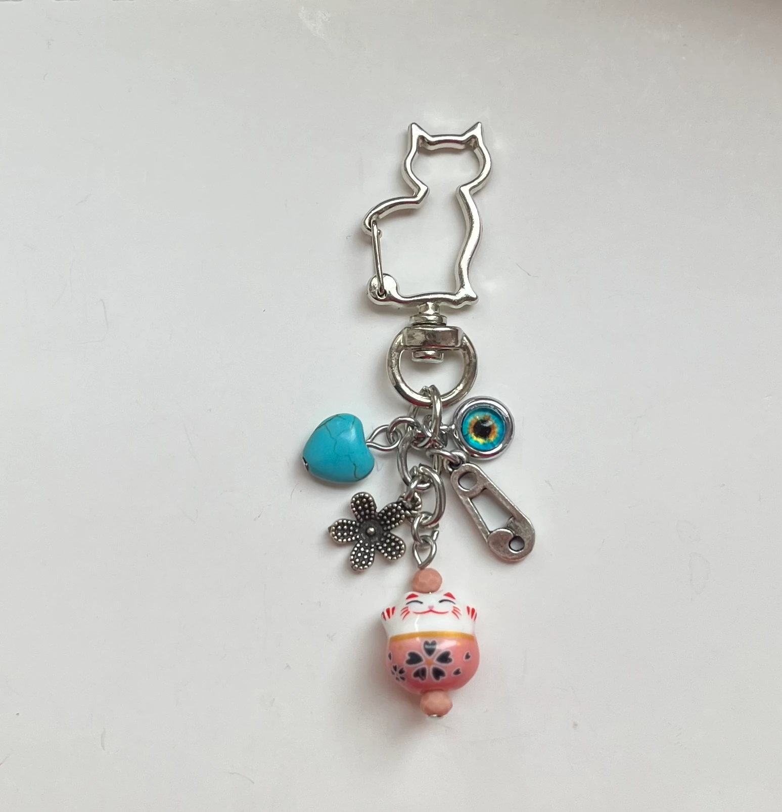 Lilac Tasarım Şans Anahtarlığı - Şans Kedisi 27