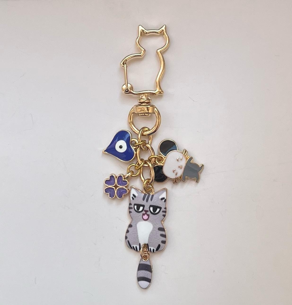 Lilac Tasarım Charm Anahtarlık - Kedi & Fare
