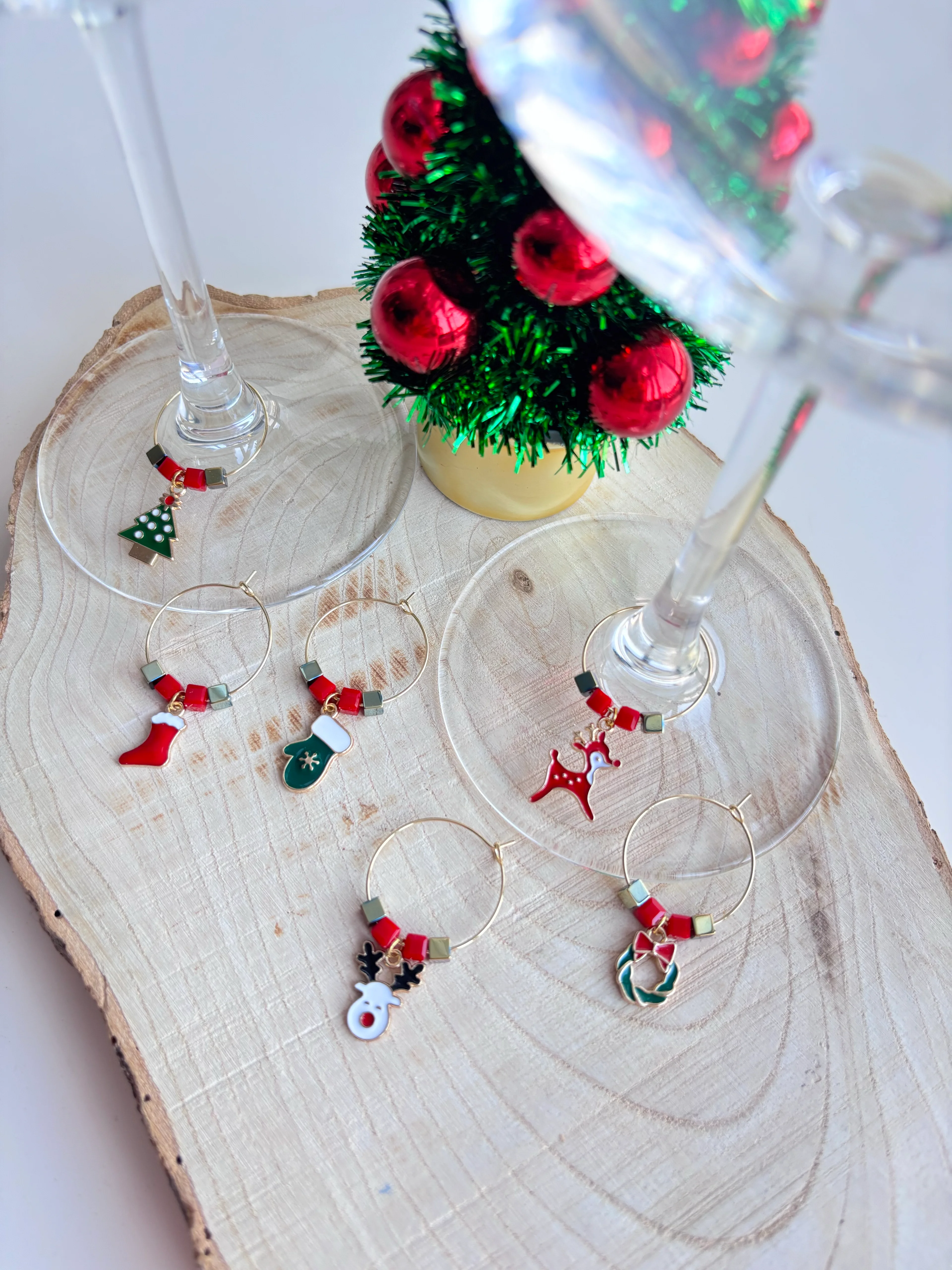 Lilac 6'lı Kadeh İşaretleyici Tasarım Set - Yeni Yıl 2