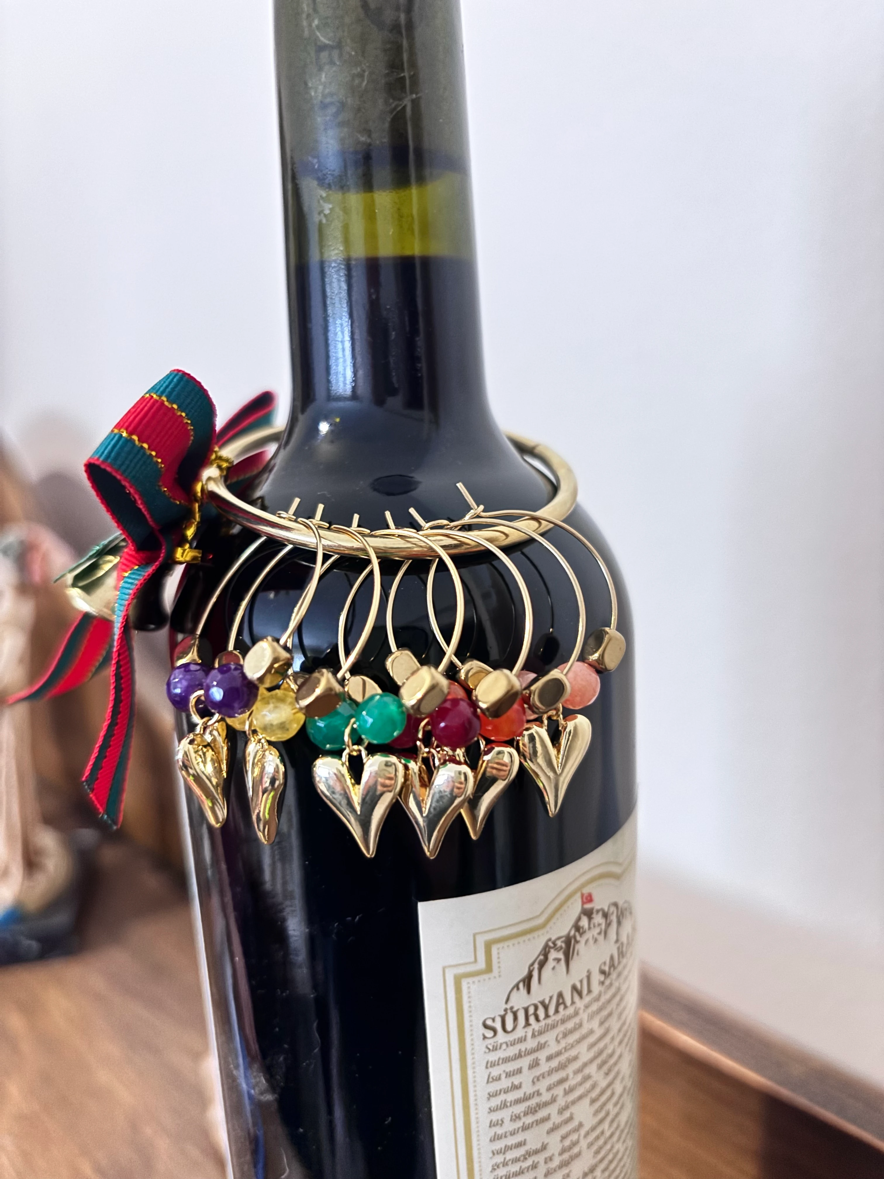 Lilac 6'lı Kadeh İşaretleyici Tasarım Set - Doğal Taşlar