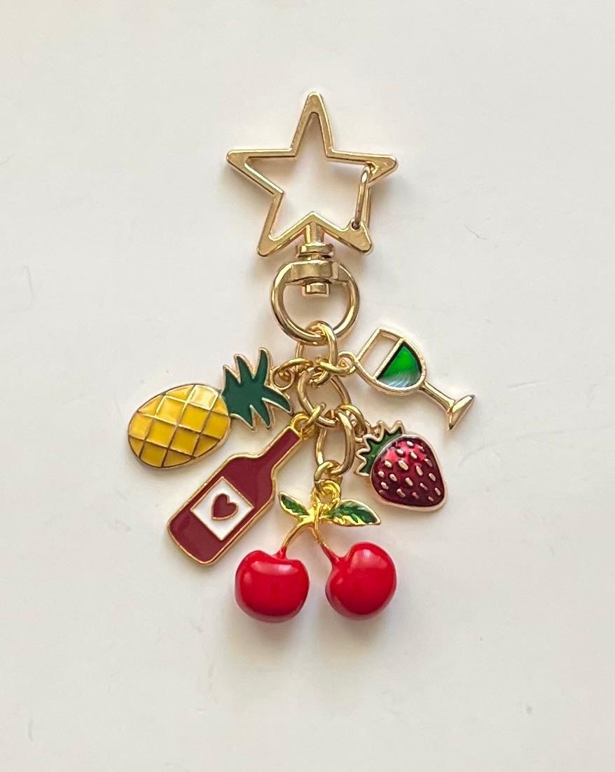 Lilac Tasarım Charm Anahtarlık - Wine & Fruits 2