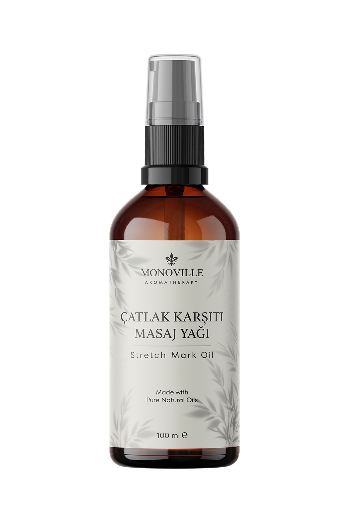 Monoville Çatlak Karşıtı Masaj Yağı 100 ml Cam Şişede %100 Doğal (Stretch Mark Oil)