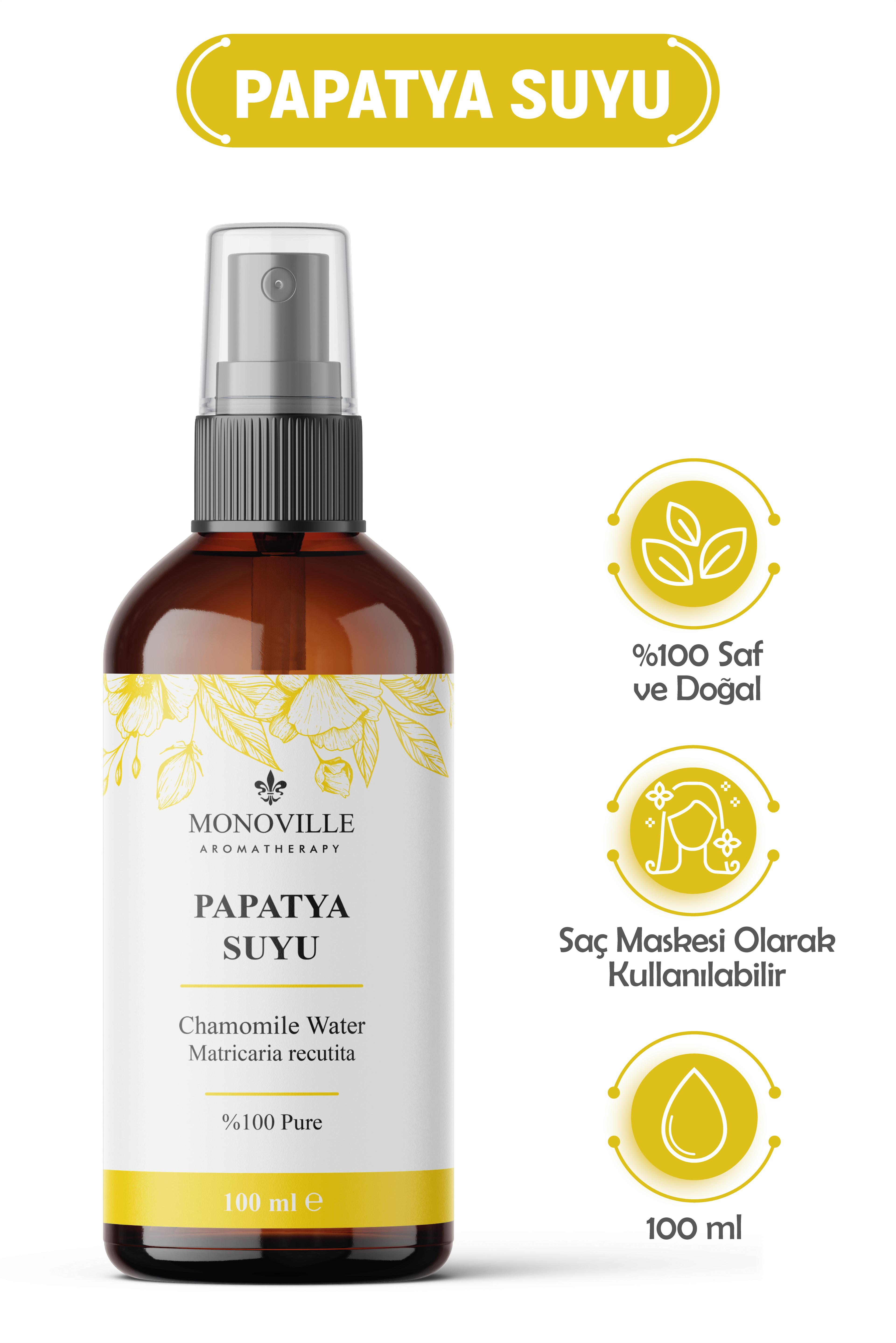 Monoville Papatya Suyu 100 ml Cam Şişe %100 Saf ve doğal (Chamomile Water)