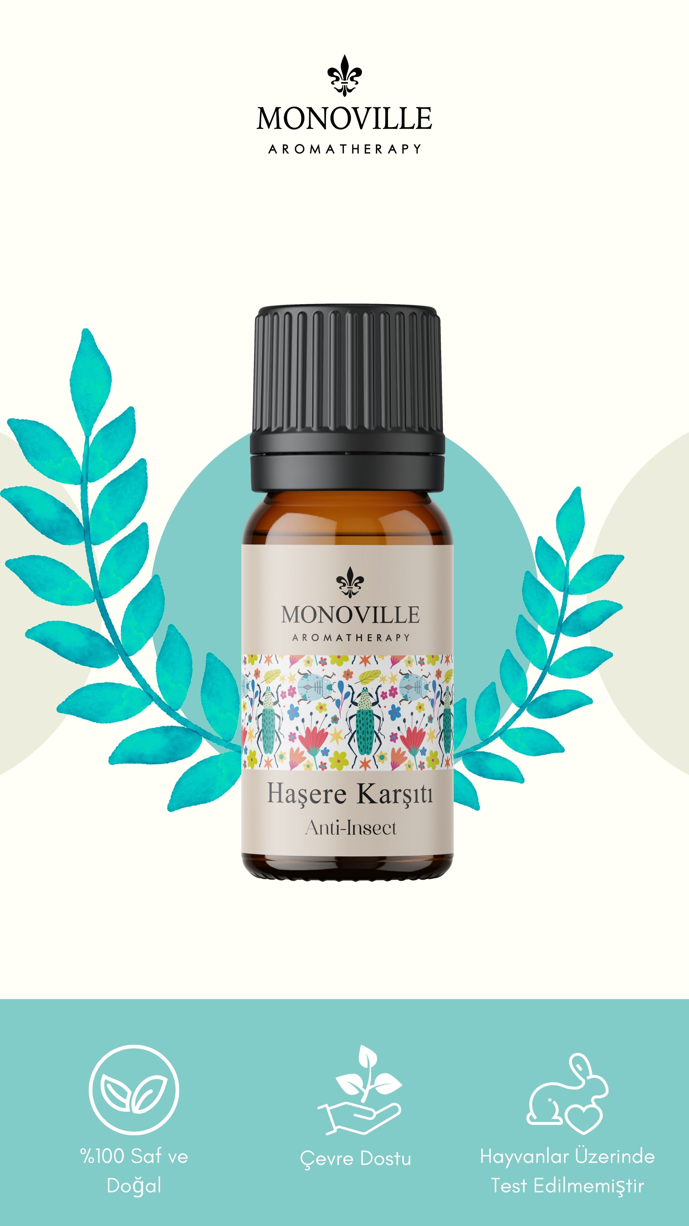 Monoville Haşere Karşıtı Uçucu Yağ Karışımı 10 ml %100 Doğal (Anti Insect Essantial Oil Blend)