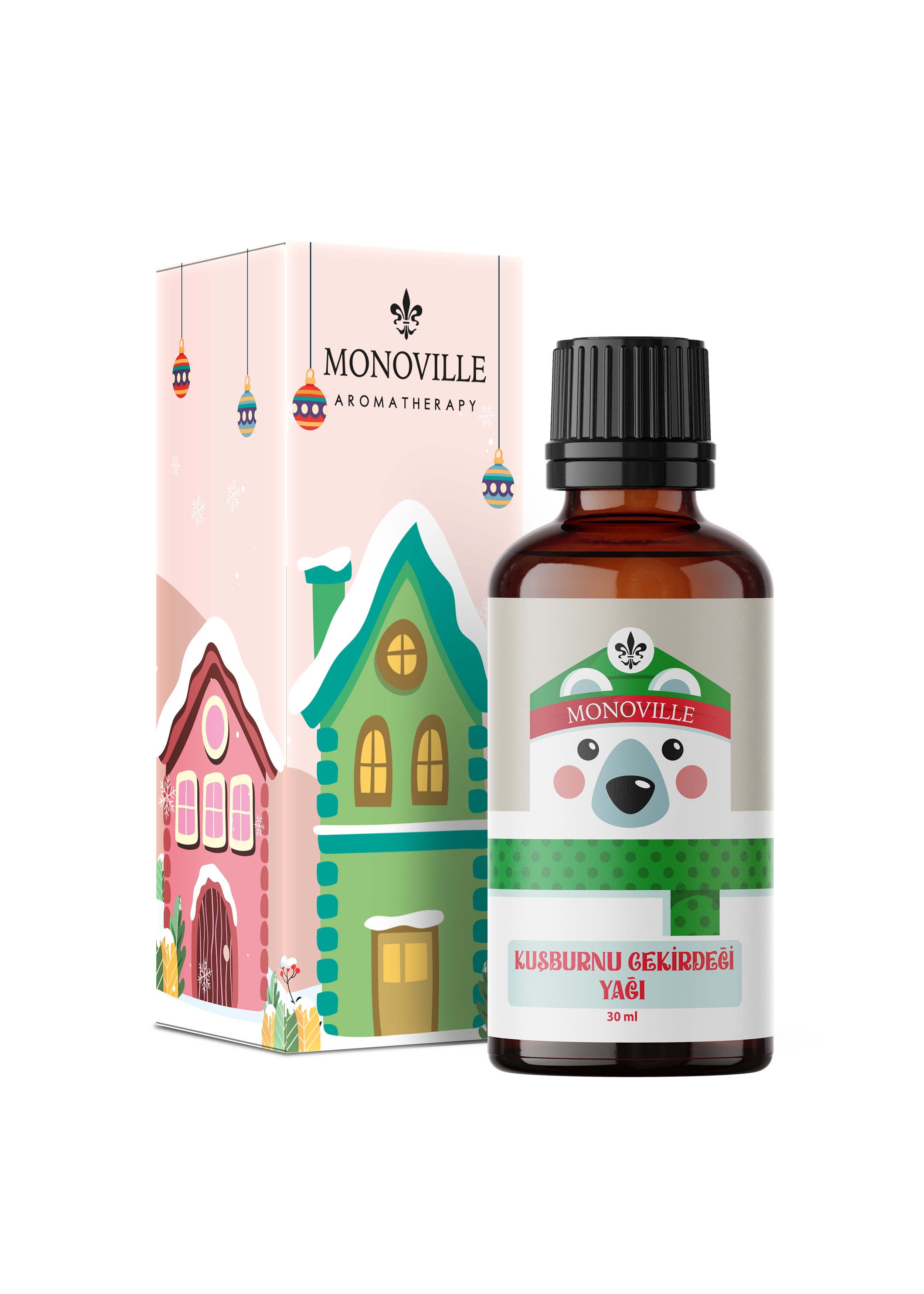 Monoville Kuşburnu Çekirdeği Yağı 30 ml Soğuk Sıkım % 100 Saf Ve Doğal Yeni Yıl Hediye ( Rosehip Seed Oil )