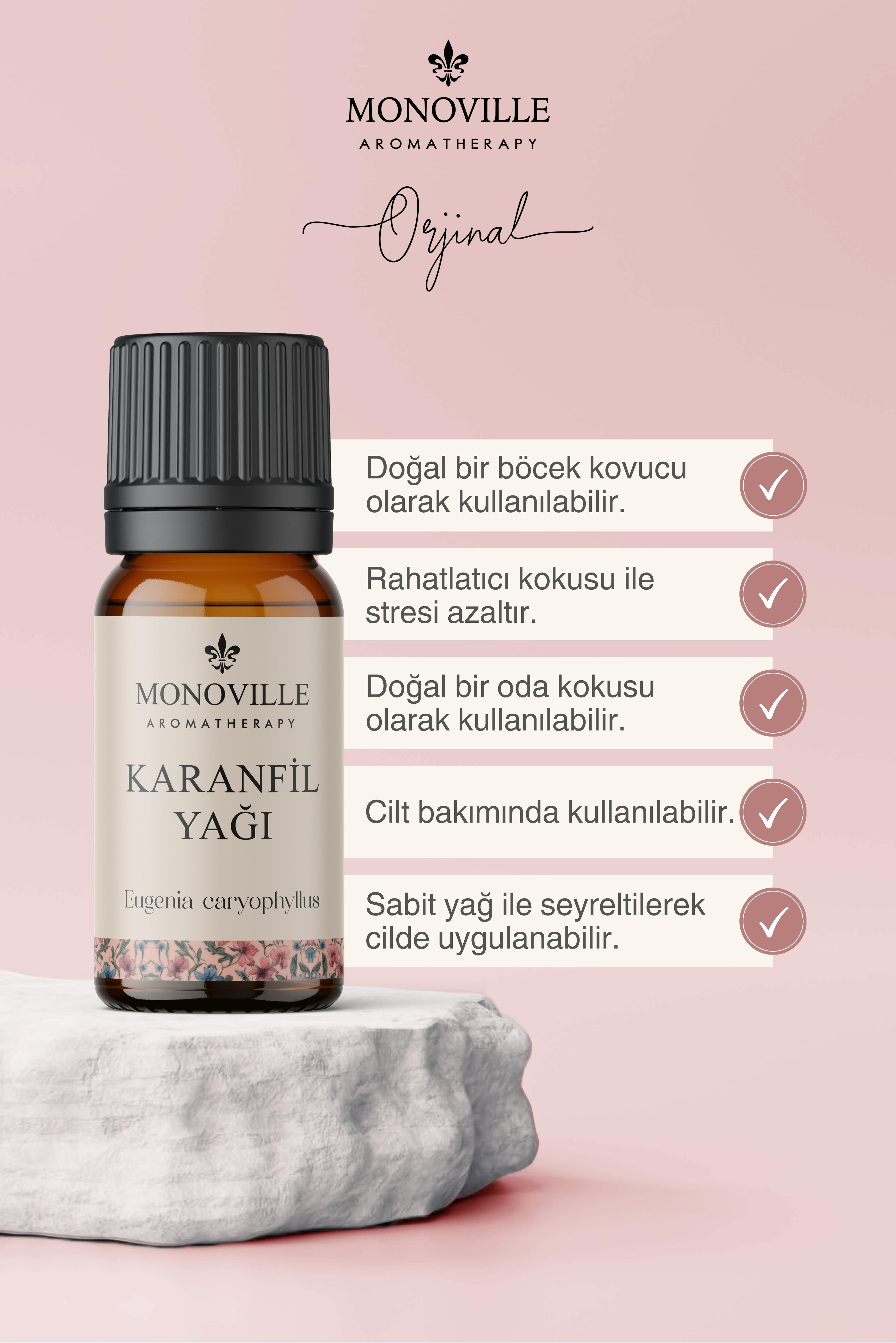 Monoville Karanfil Uçucu Yağı 10 ml %100 Saf ve Doğal ( Clove Bud Essential Oil )