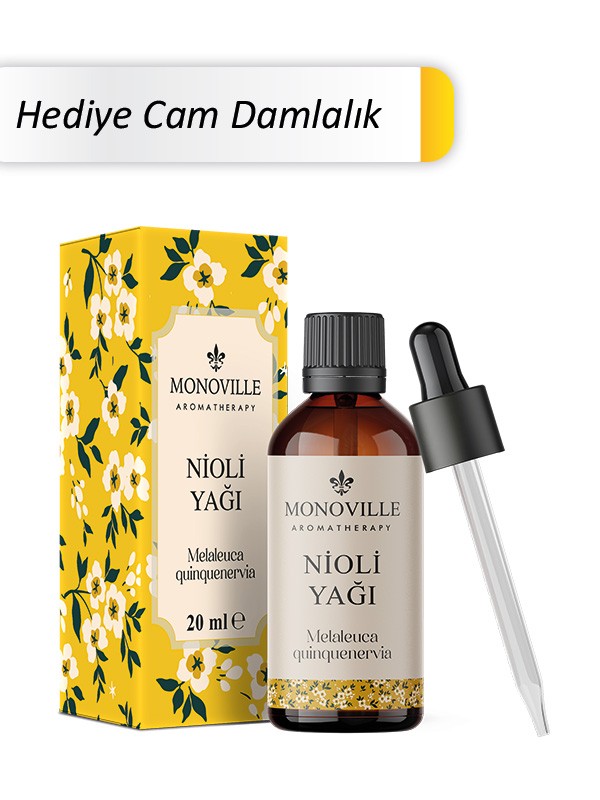 Monoville Nioli Uçucu Yağı 20 ml Cam Damlalıklı Özel Kutusunda %100 Saf ve Doğal (Niaouli Essential Oil)