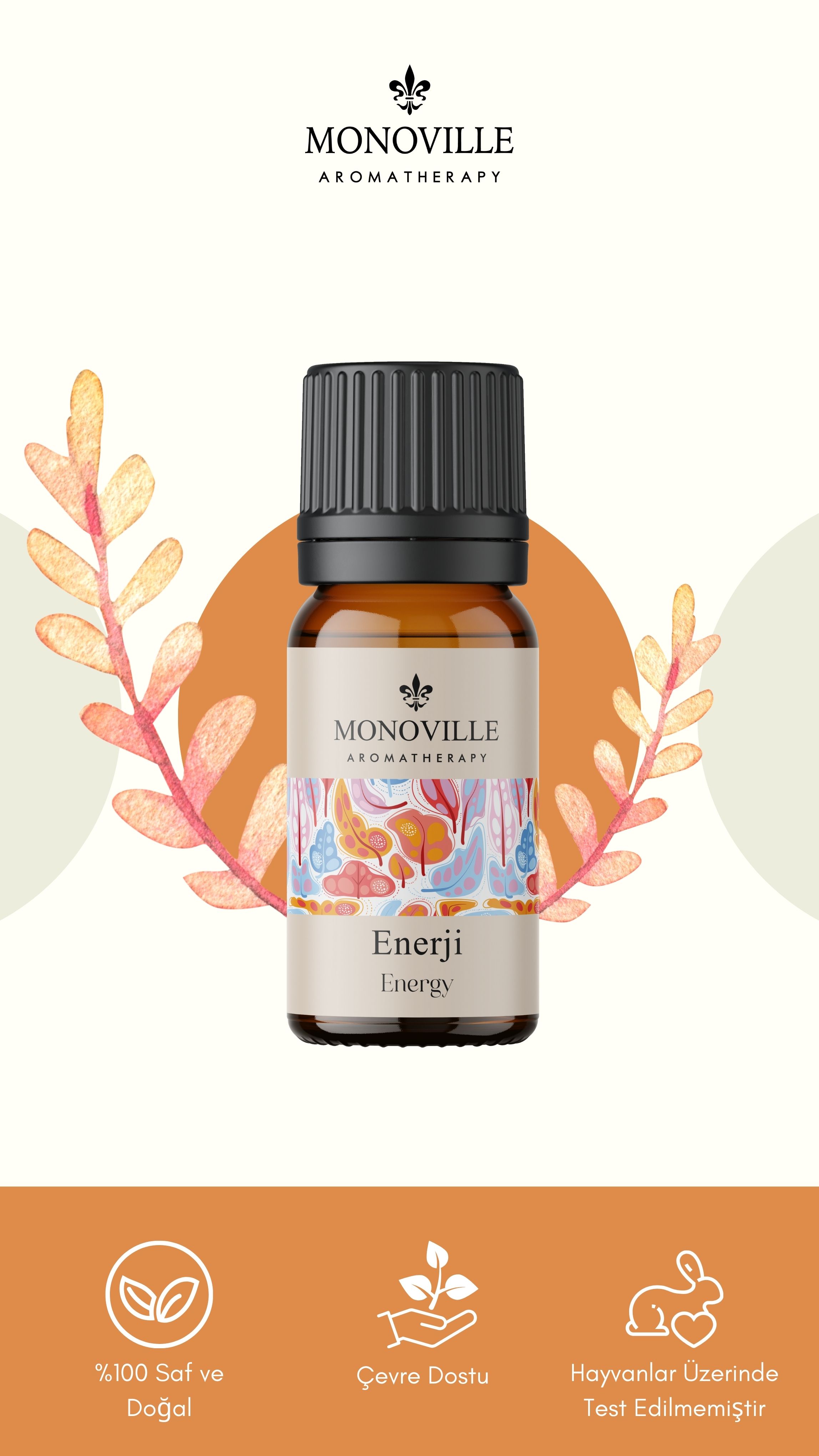 Monoville Enerji Uçucu Yağ Karışımı 10 ml %100 Doğal (Energy Essantial Oil Blend)