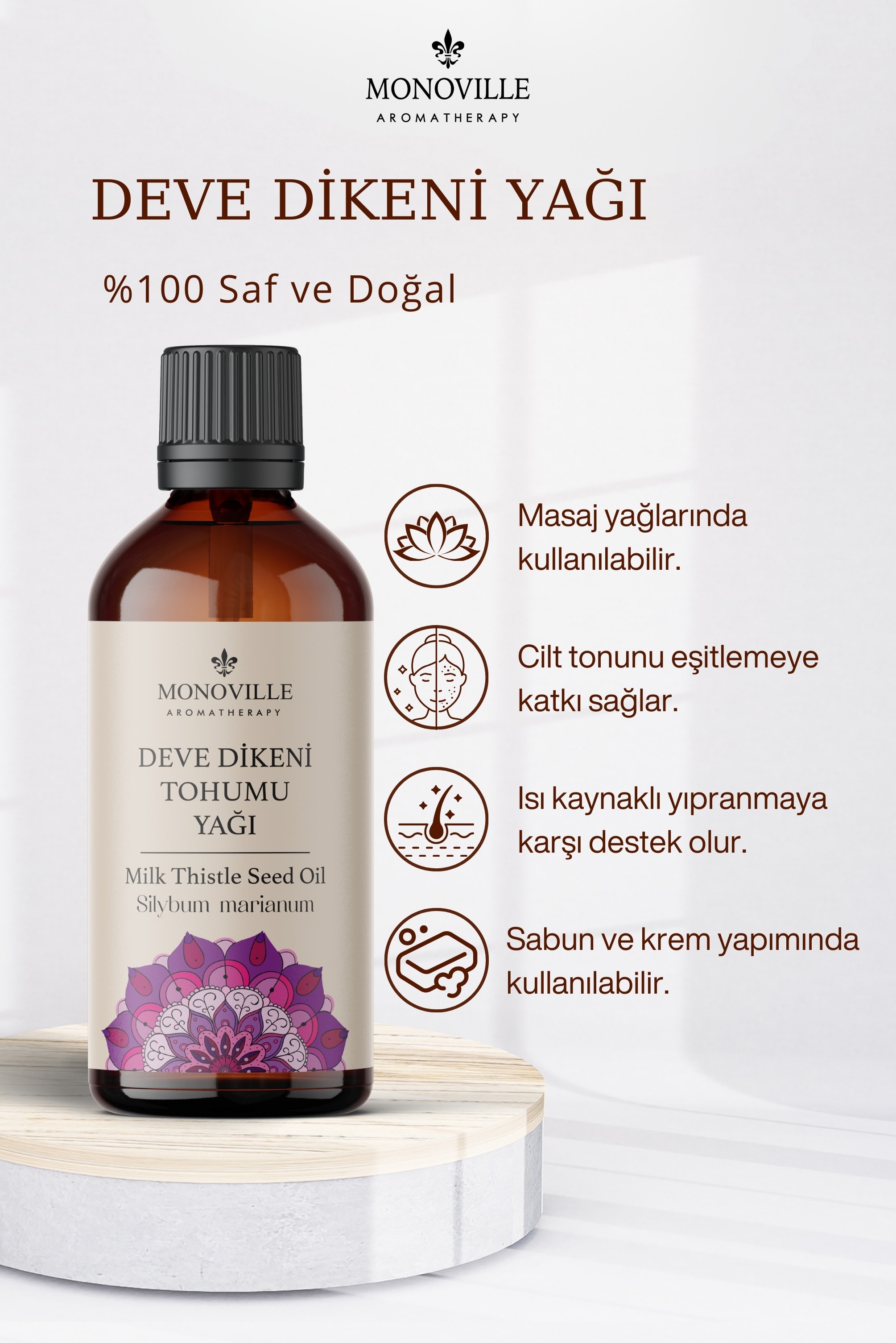 Deve Dikeni Tohumu  Yağı 100 ml %100 Saf ve Doğal (Milk Thistle Seed Oil)