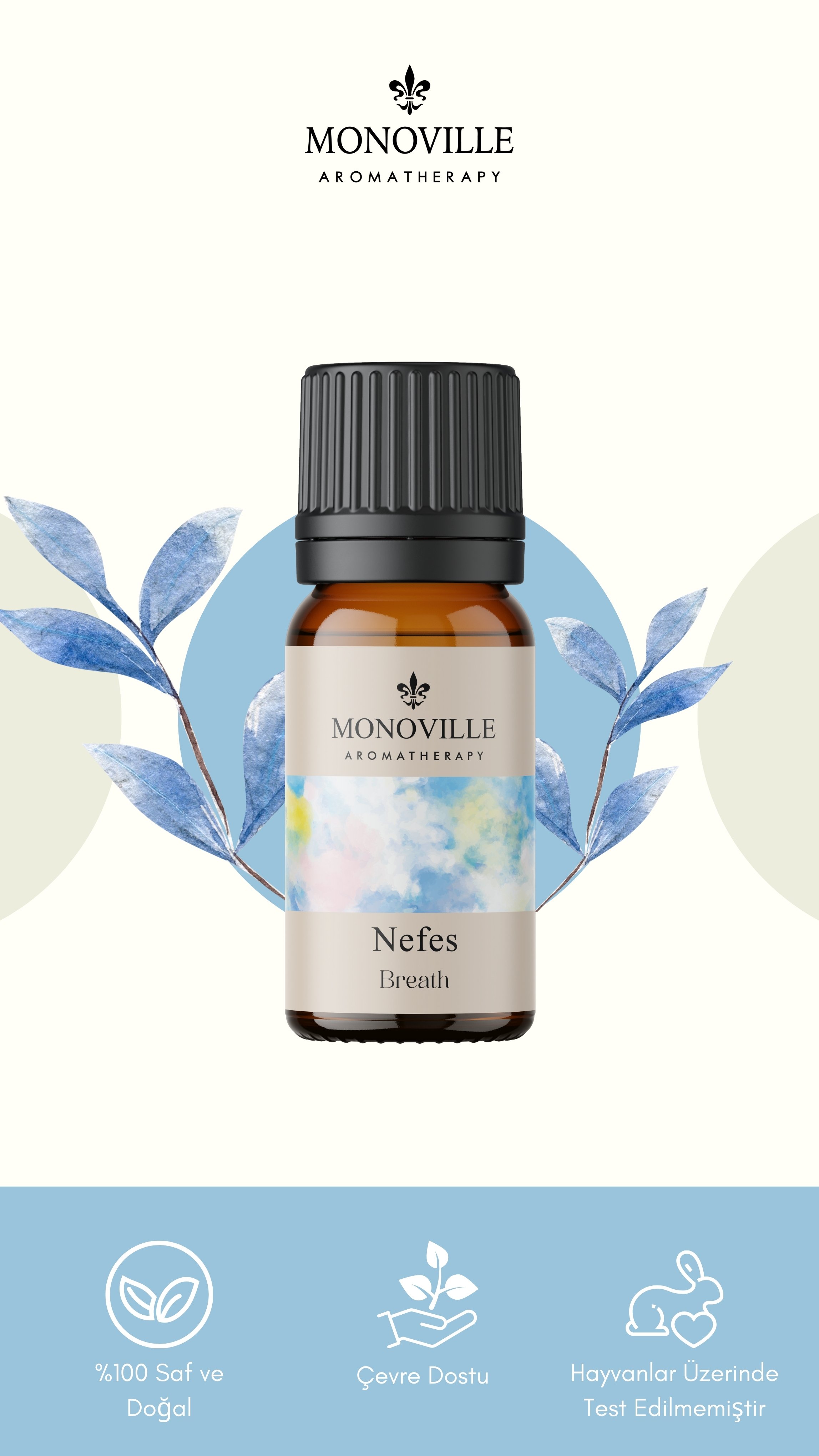 Monoville Nefes Uçucu Yağ Karışımı 10 ml %100 Doğal (Breath Essantial Oil Blend)