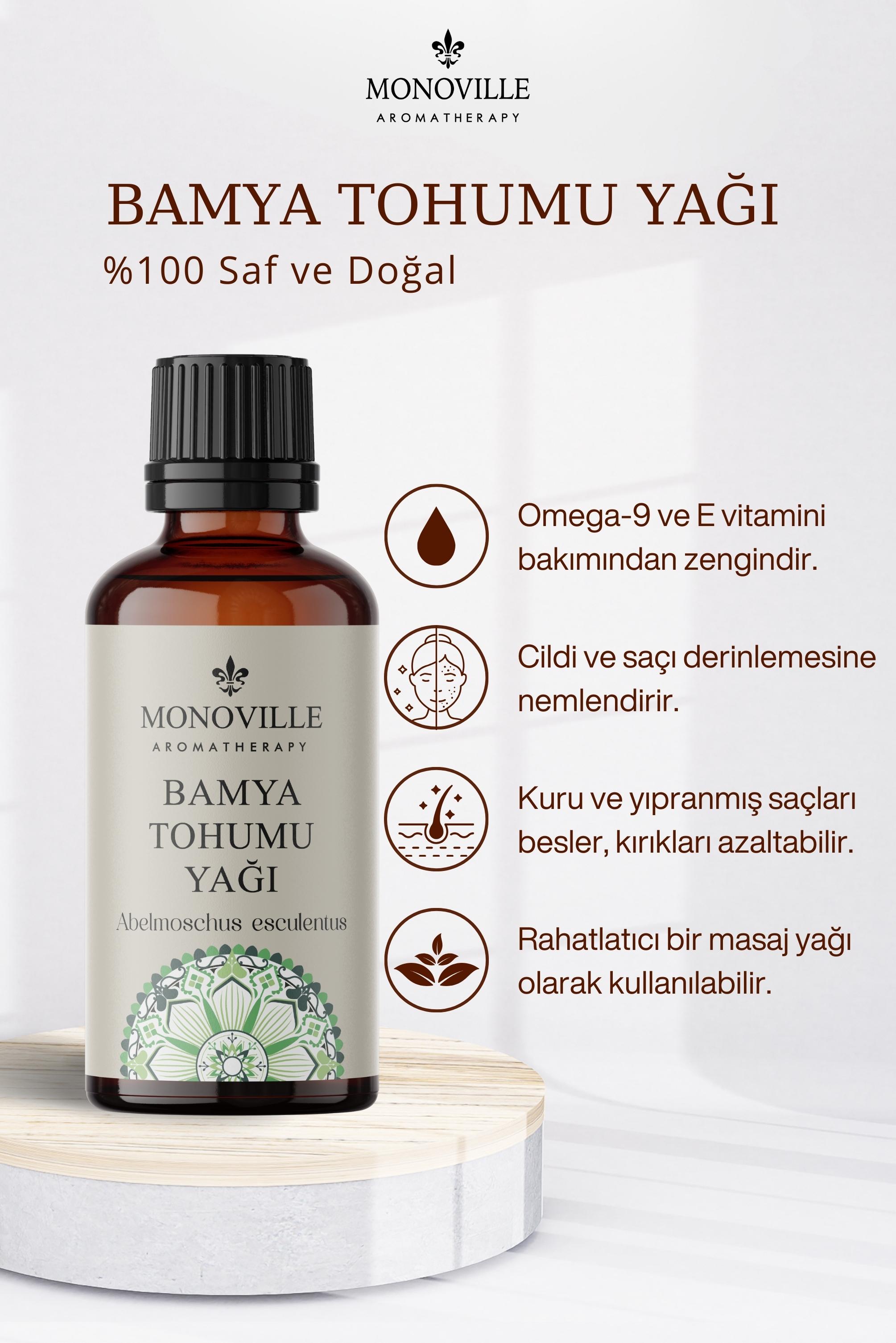 Bamya Tohumu Yağı 30 ml Soğuk Sıkım %100 Saf ve Doğal (Okra Seed Oil)