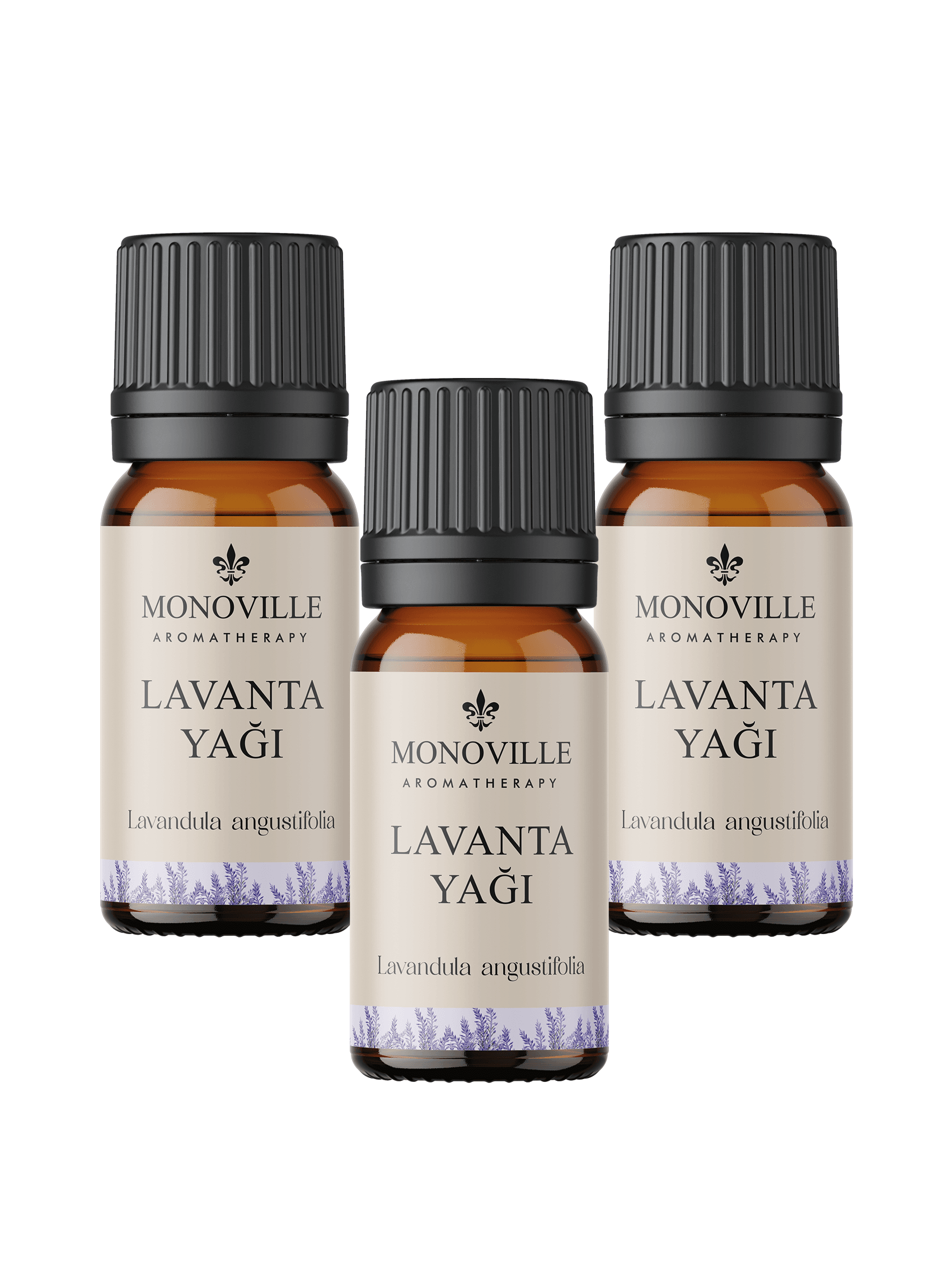 Monoville Tıbbi Lavanta Uçucu Yağı 3'lü Set %100 Saf ve Doğal ( Lavender Essential Oil) 3x10 ml