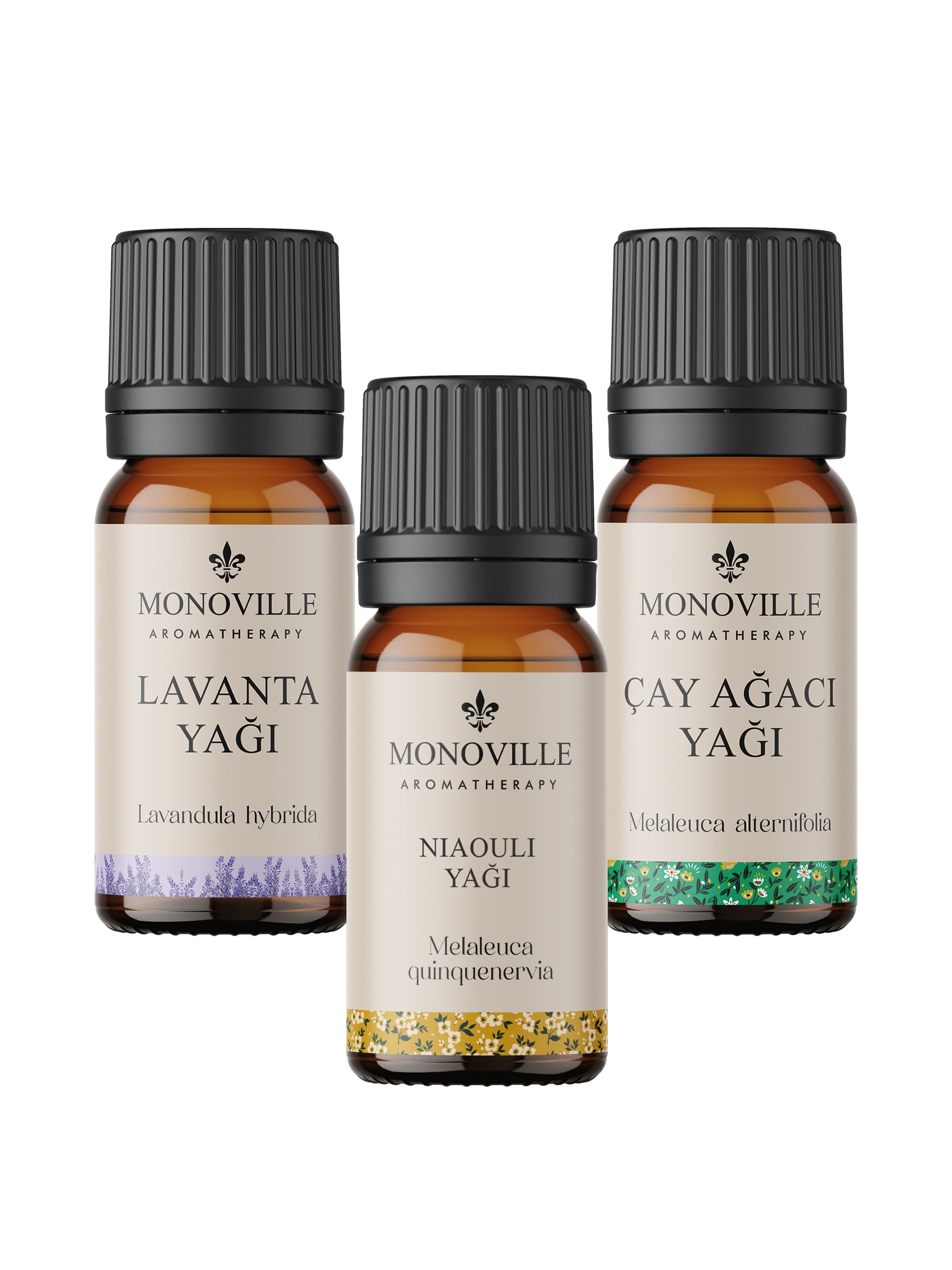 Nioli Yağı 10 ml, Lavanta Yağı 10 ml, Çay Ağacı Yağı 10 ml 3'lü Set %100 Saf ve Doğal 3x10 ml