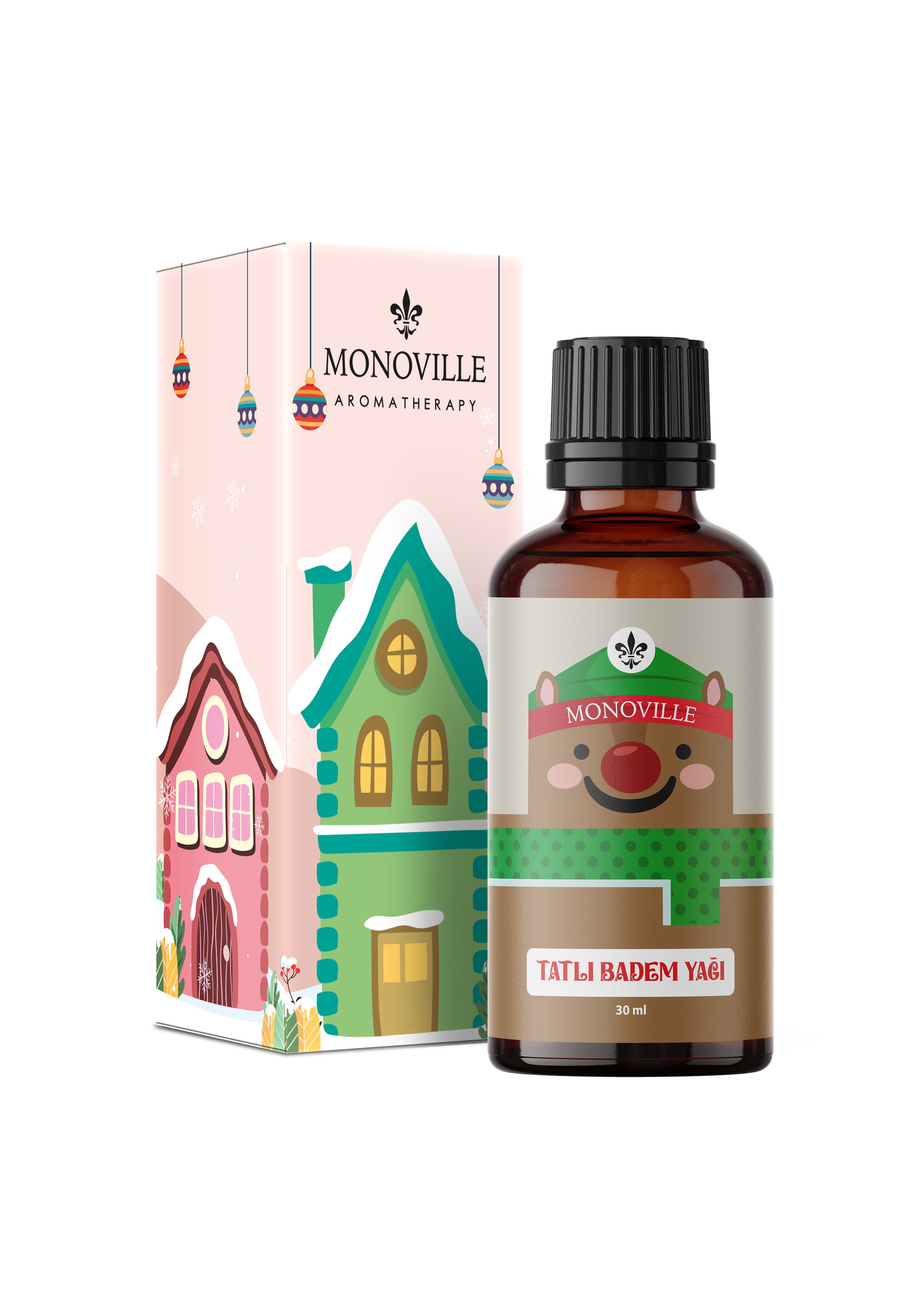 Monoville Tatlı Badem Yağı 30 ml Soğuk Sıkım % 100 Saf Ve Doğal Yeni Yıl Hediye ( Sweet Almond Oil )