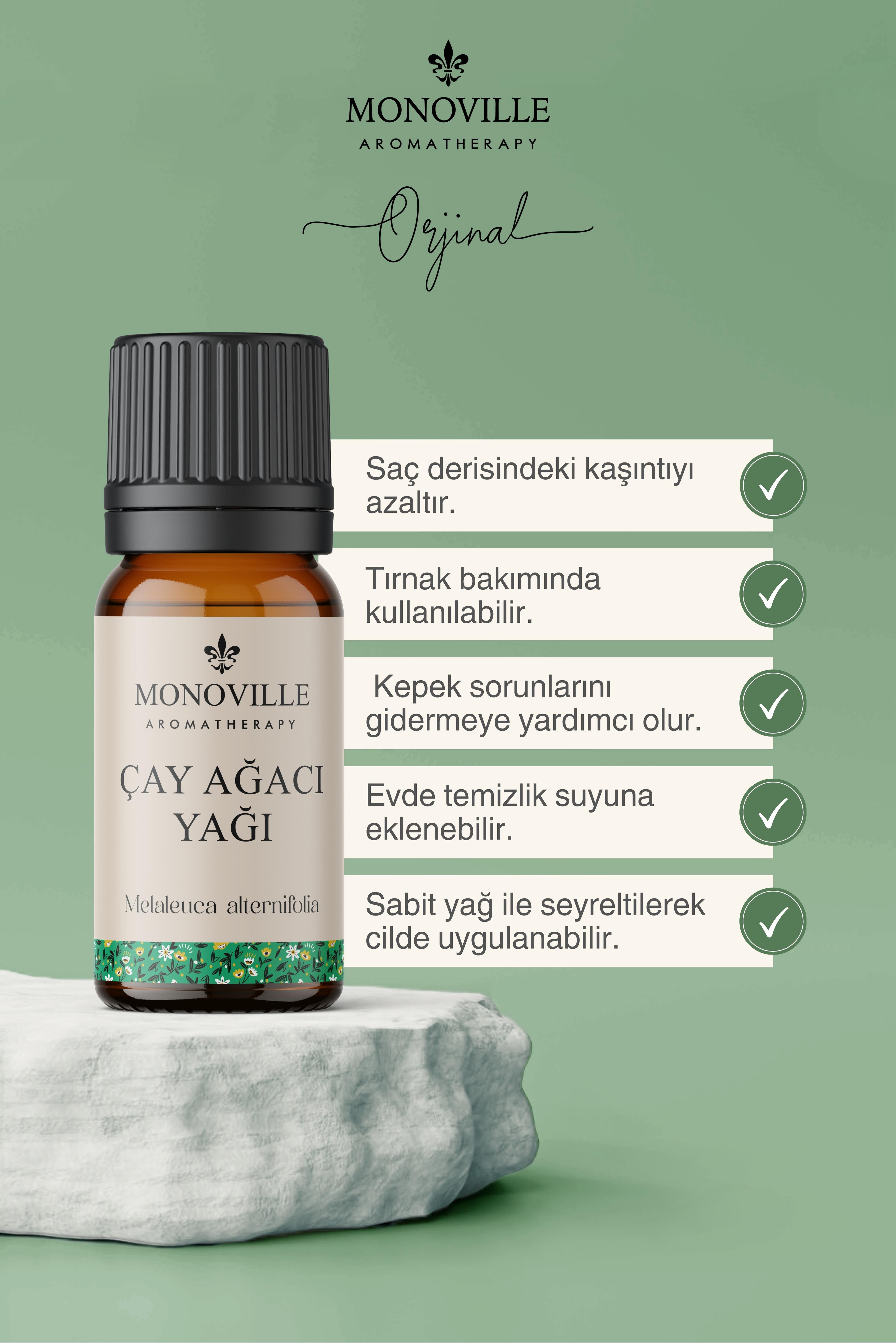 Monoville Çay Ağacı Uçucu Yağı 10 ml %100 Saf Ve Doğal ( Tea Tree Essential Oil )