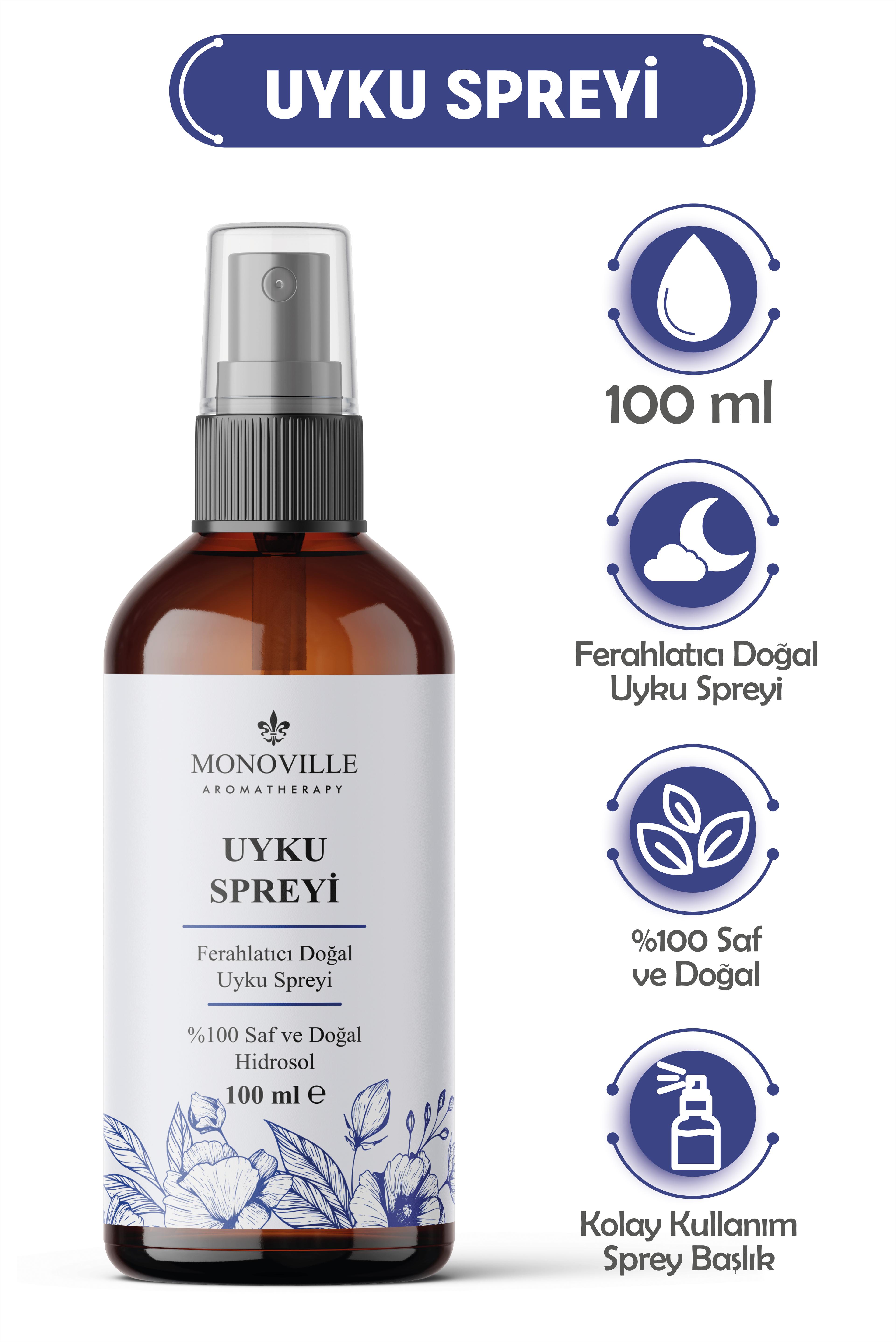 Monoville Uyku ve Yastık Spreyi 100 ml %100 Doğal (Sleep and Pillow Spray)