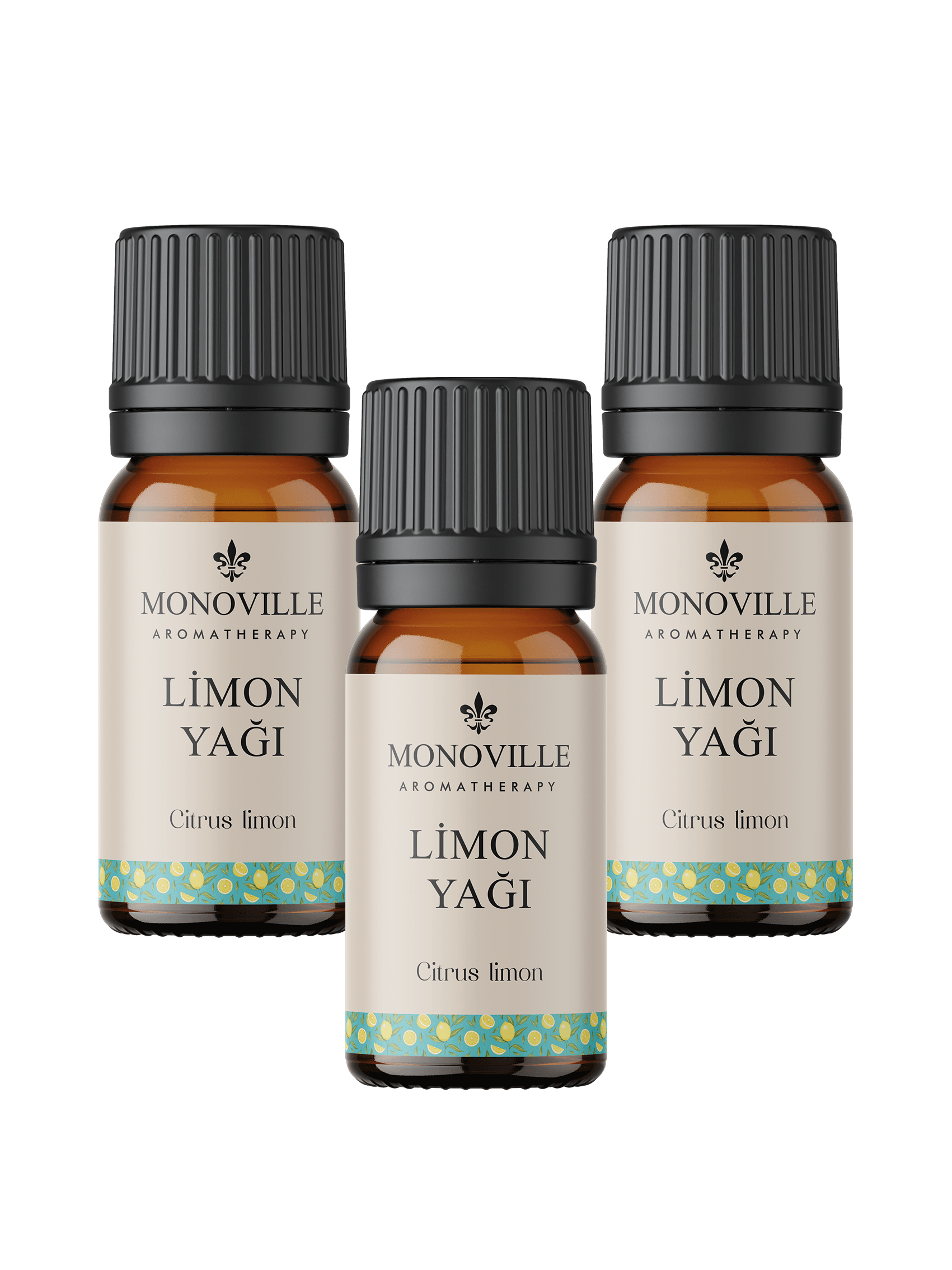 Monoville Limon Uçucu Yağı 3'lü Set %100 Saf ve Doğal ( Lemon Essential Oil) 3x10 ml