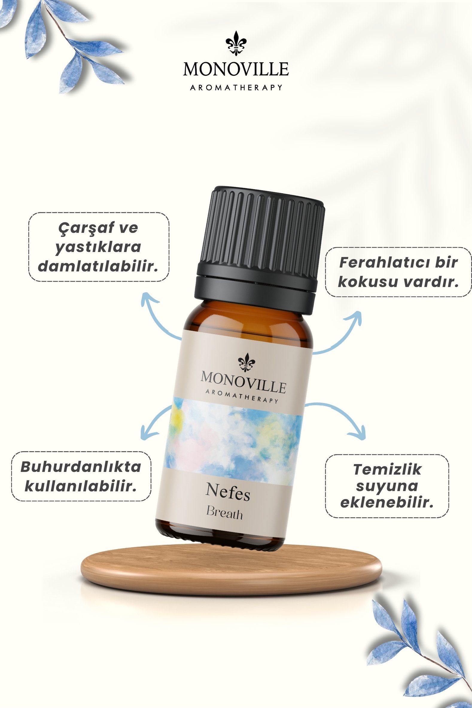 Monoville Nefes Uçucu Yağ Karışımı 10 ml %100 Doğal (Breath Essantial Oil Blend)