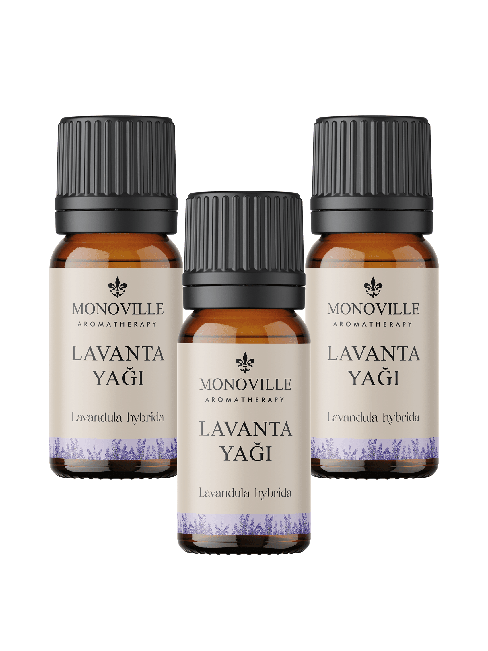 Monoville Lavanta Uçucu Yağı 3'lü Set %100 Saf ve Doğal ( Lavender Essential Oil) 3x10 ml