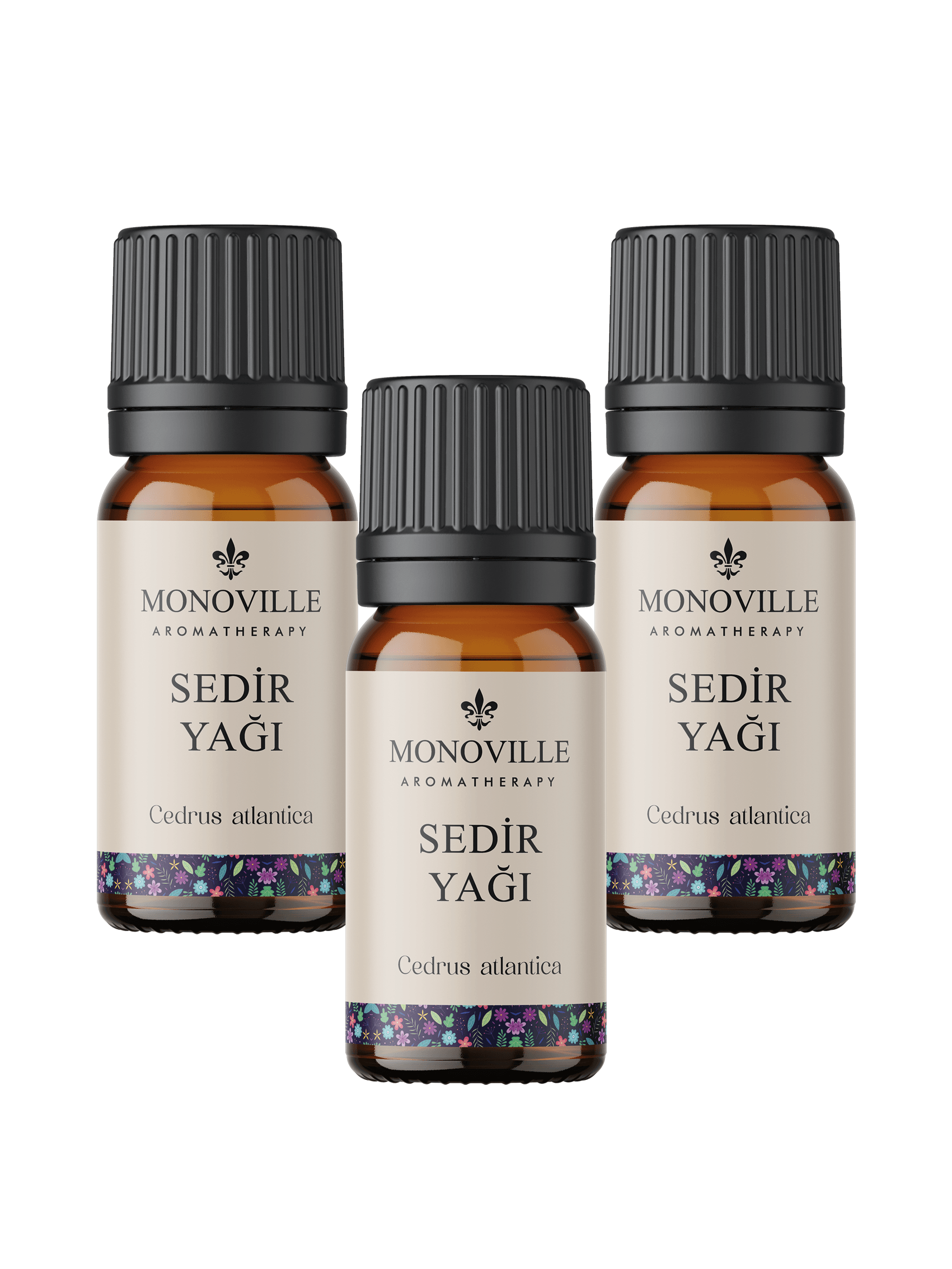 Monoville Sedir Uçucu Yağı 3'lü Set %100 Saf ve Doğal ( Cedarwood Essential Oil) 3x10 ml