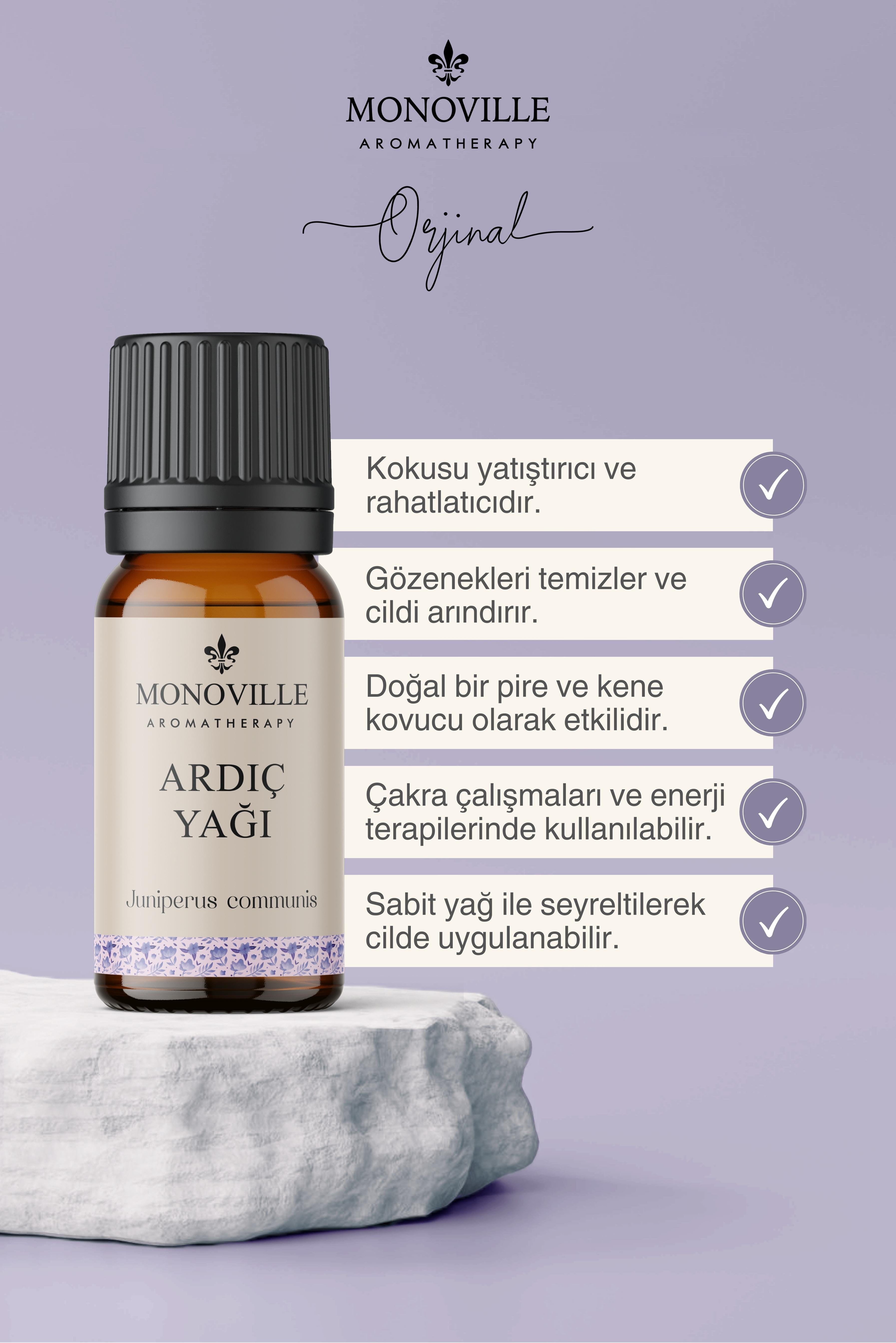 Monoville Ardıç Uçucu Yağı 10 ml %100 Saf ve Doğal ( Juniper Berry Essential Oil )