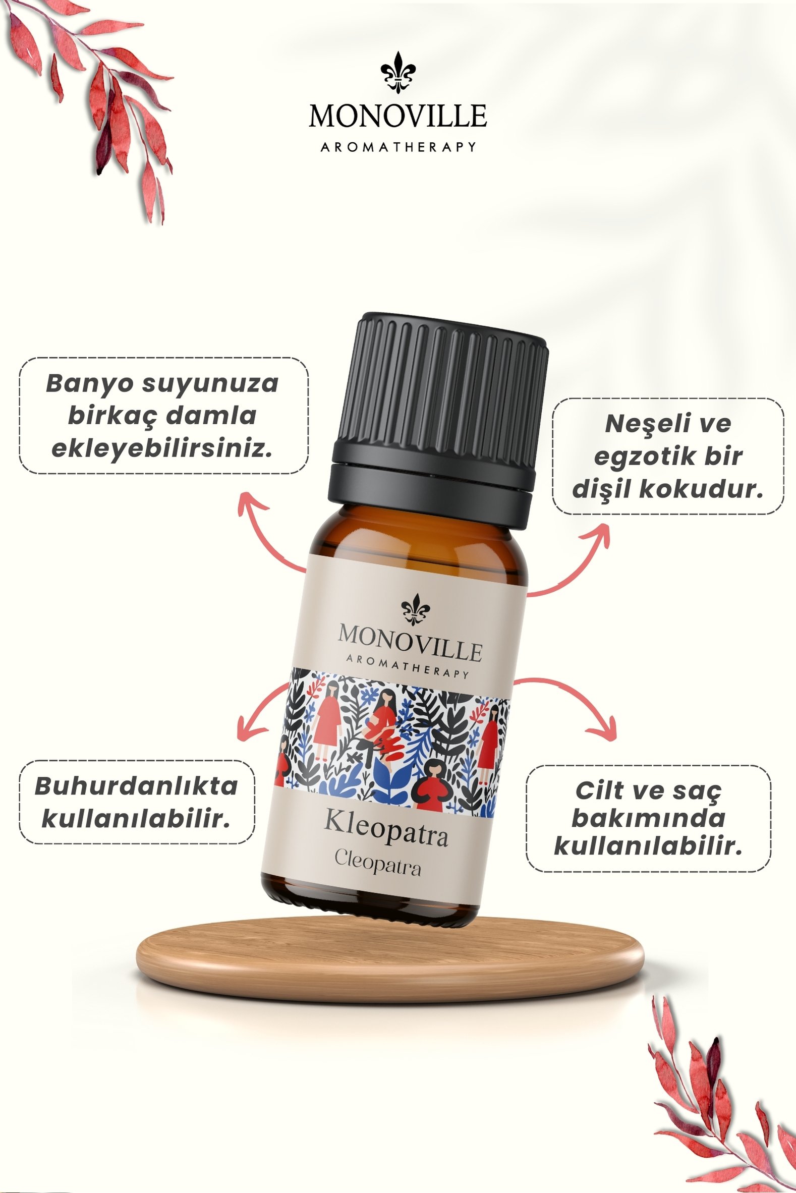 Monoville Kleopatra Uçucu Yağ Karışımı 10 ml %100 Doğal (Cleopatra Essantial Oil Blend)