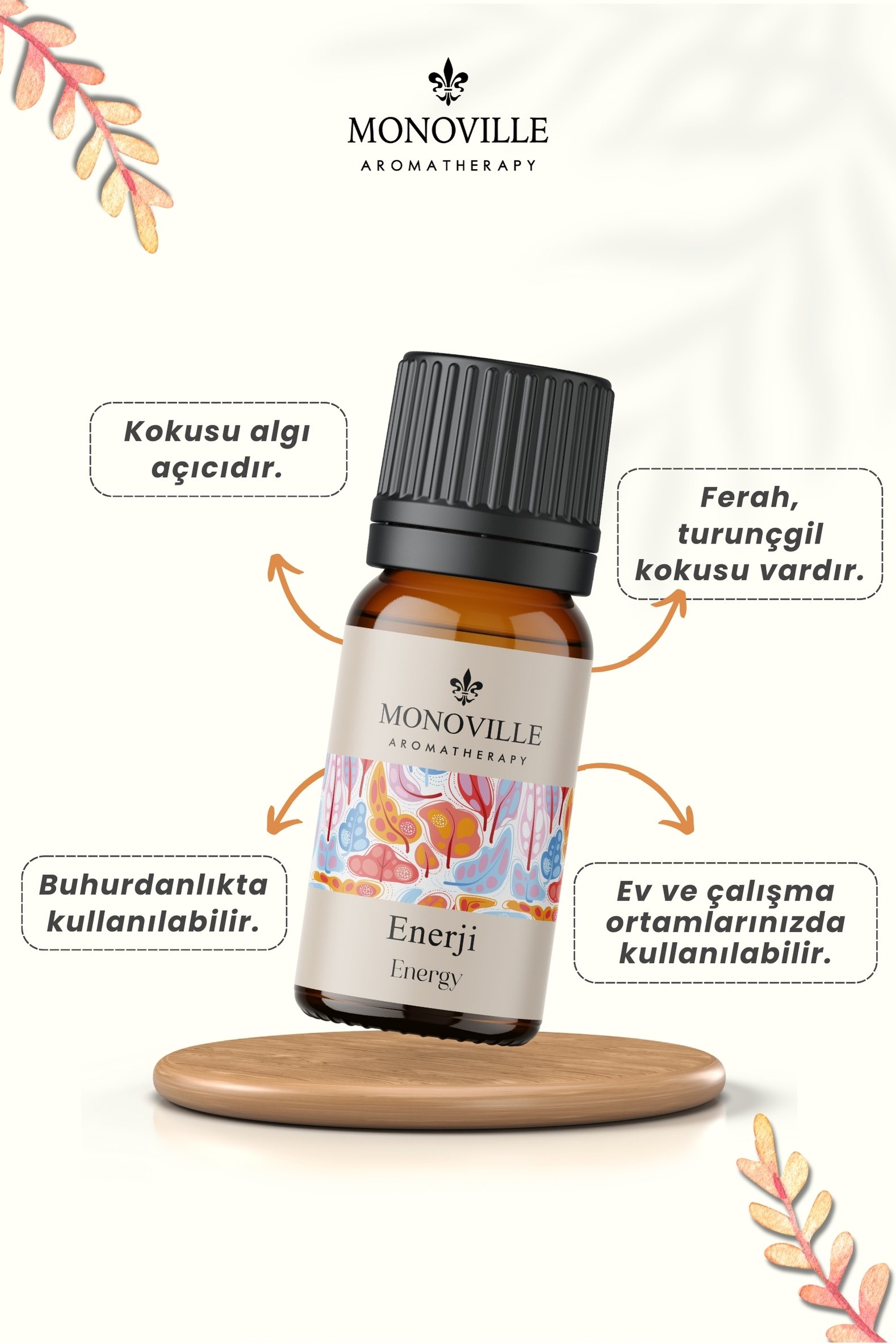 Monoville Enerji Uçucu Yağ Karışımı 10 ml %100 Doğal (Energy Essantial Oil Blend)