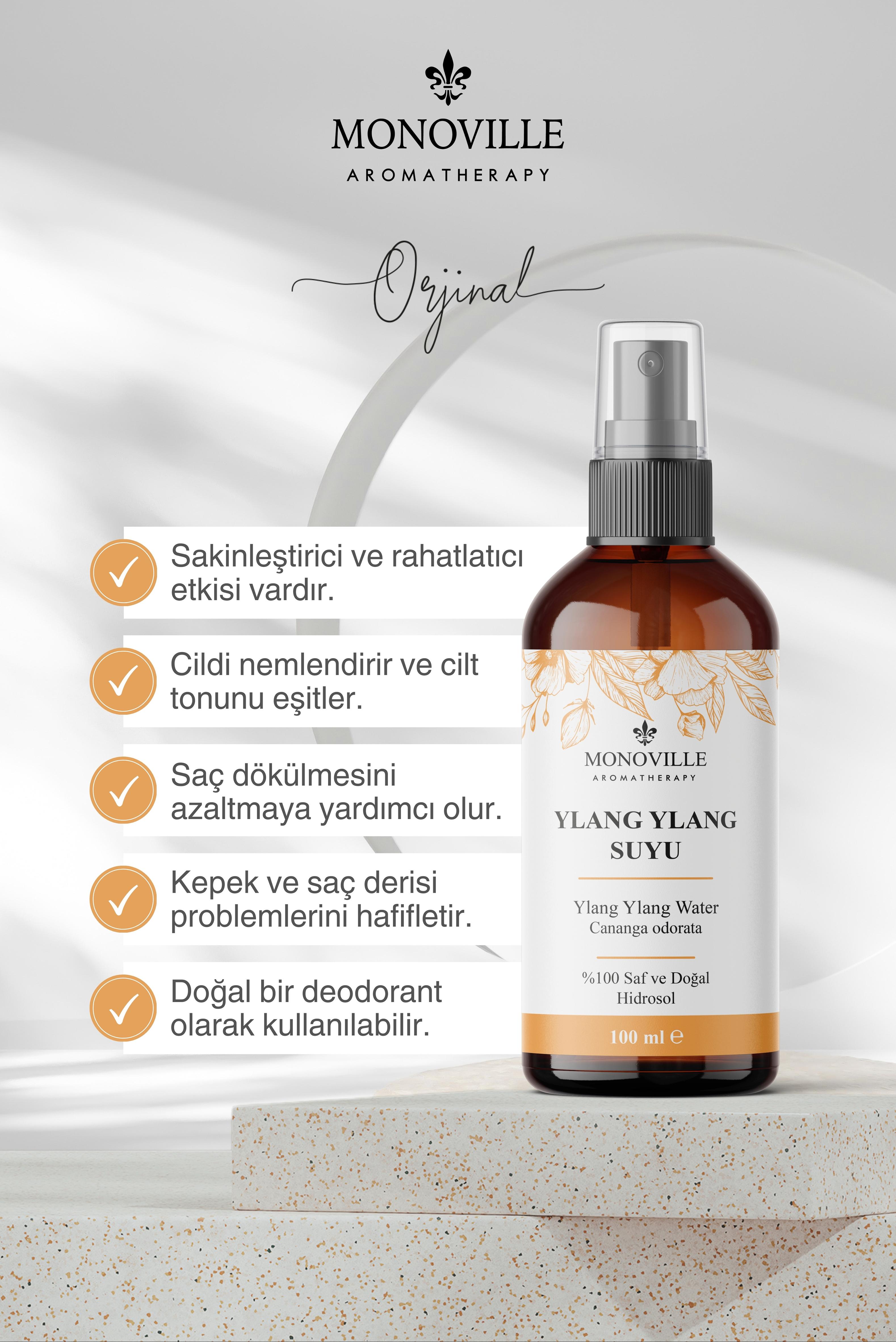 Monoville Ylang Ylang Suyu 100 ml %100 Saf ve Doğal (Ylang Ylang Water)