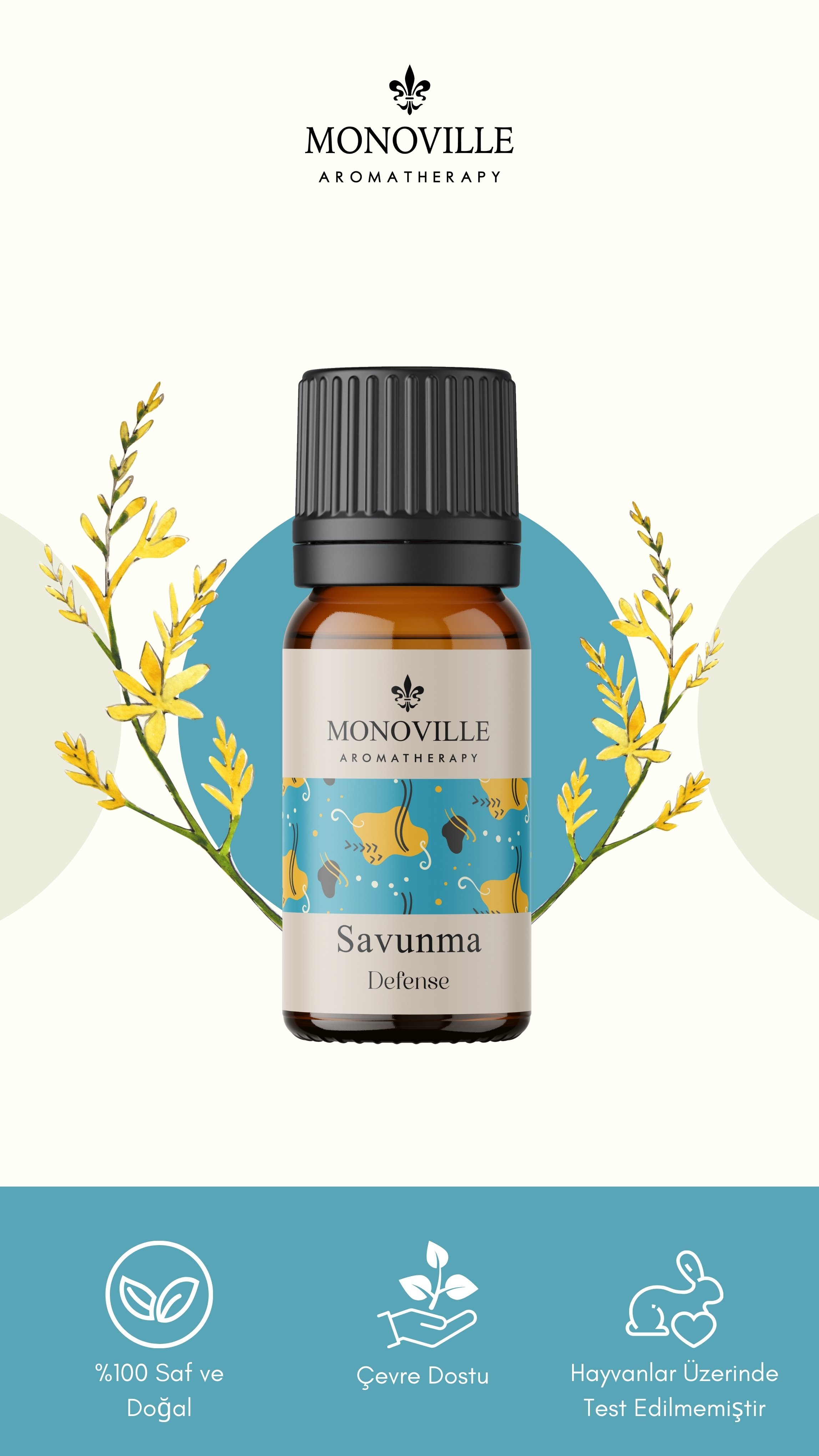 Monoville Savunma Uçucu Yağ Karışımı 10 ml %100 Doğal (Defence Essantial Oil Blend)