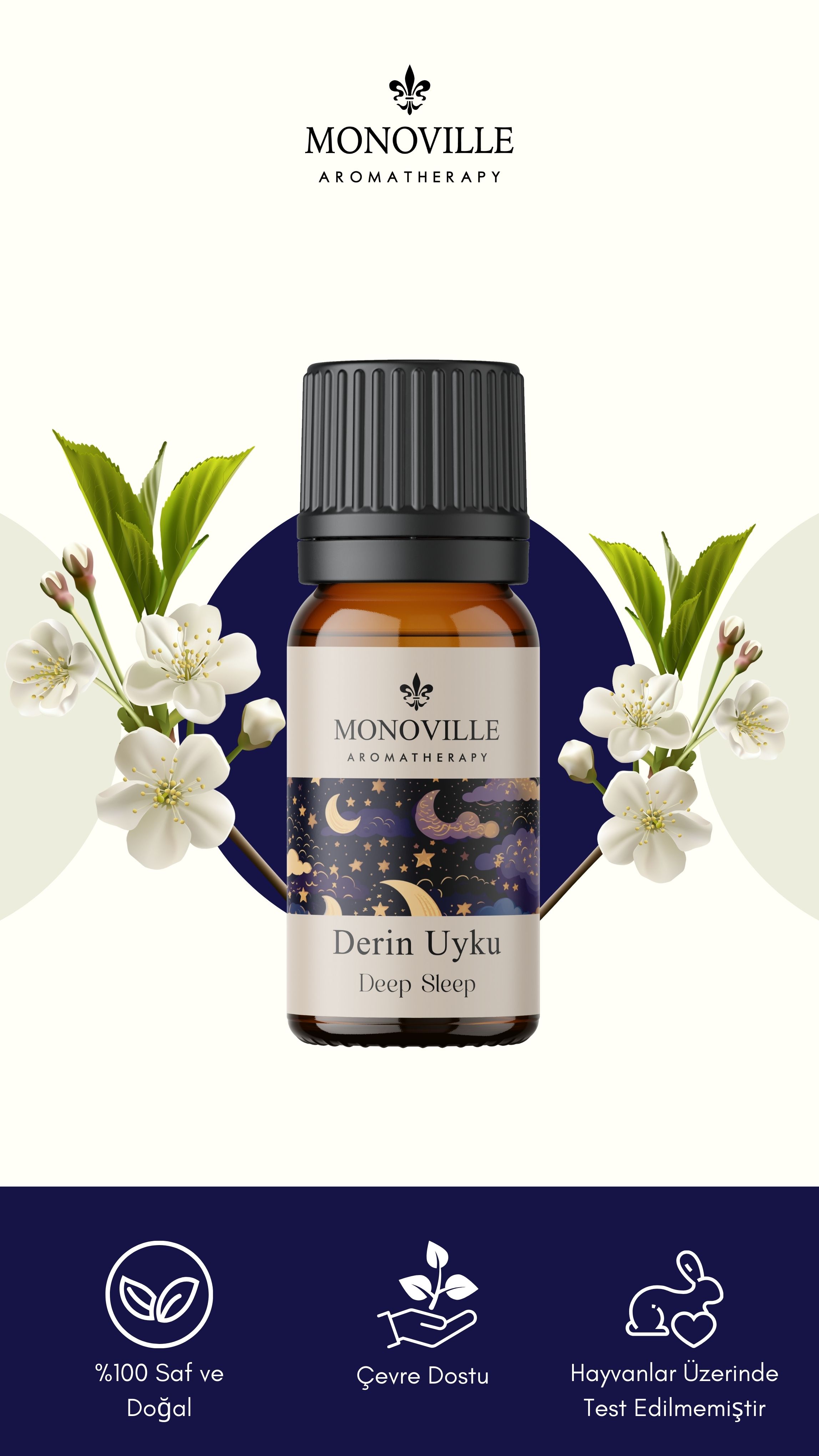 Monoville Derin Uyku Uçucu Yağ Karışımı 10 ml %100 Doğal (Deep Sleep Essantial Oil Blend)