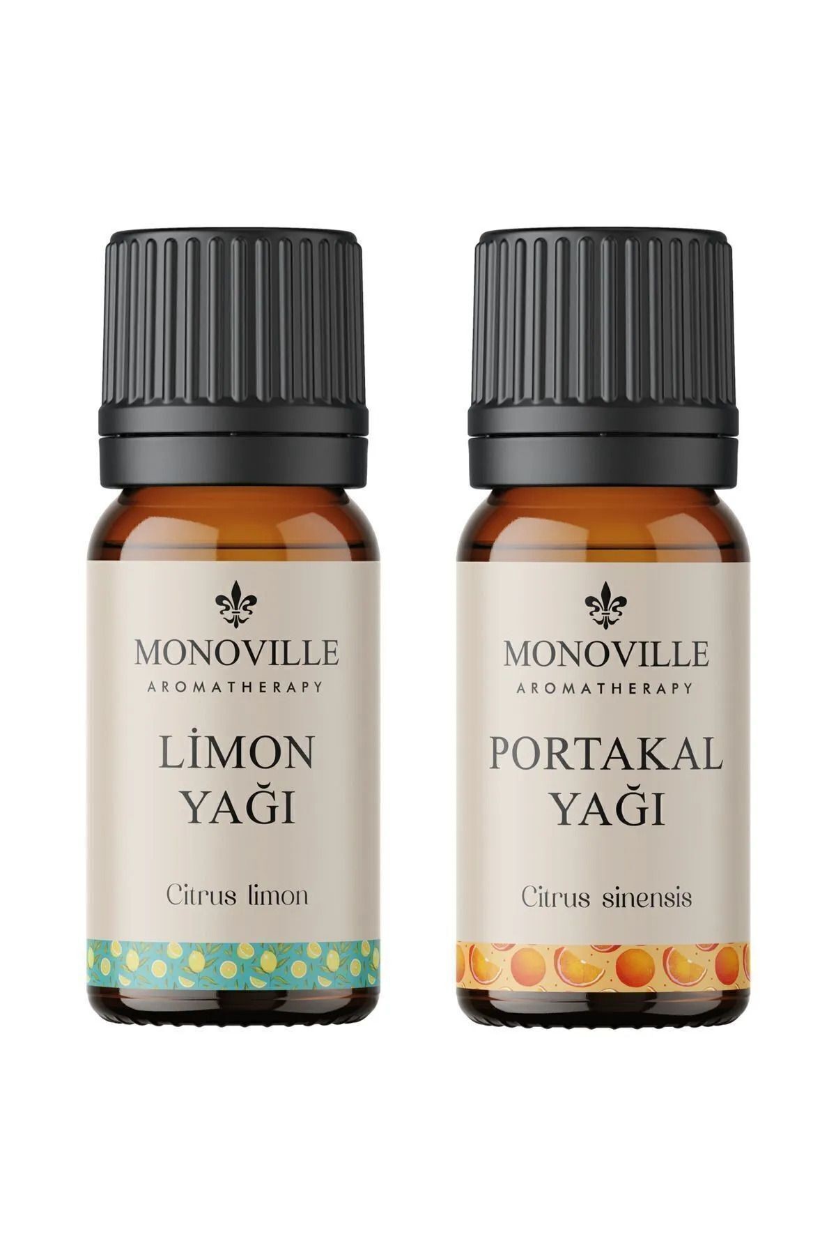 Limon Yağı 10 ml, Portakal Yağı 10 ml 2'li Set %100 Saf ve Doğal (Lemon and Orange Oil) 2x10 ml