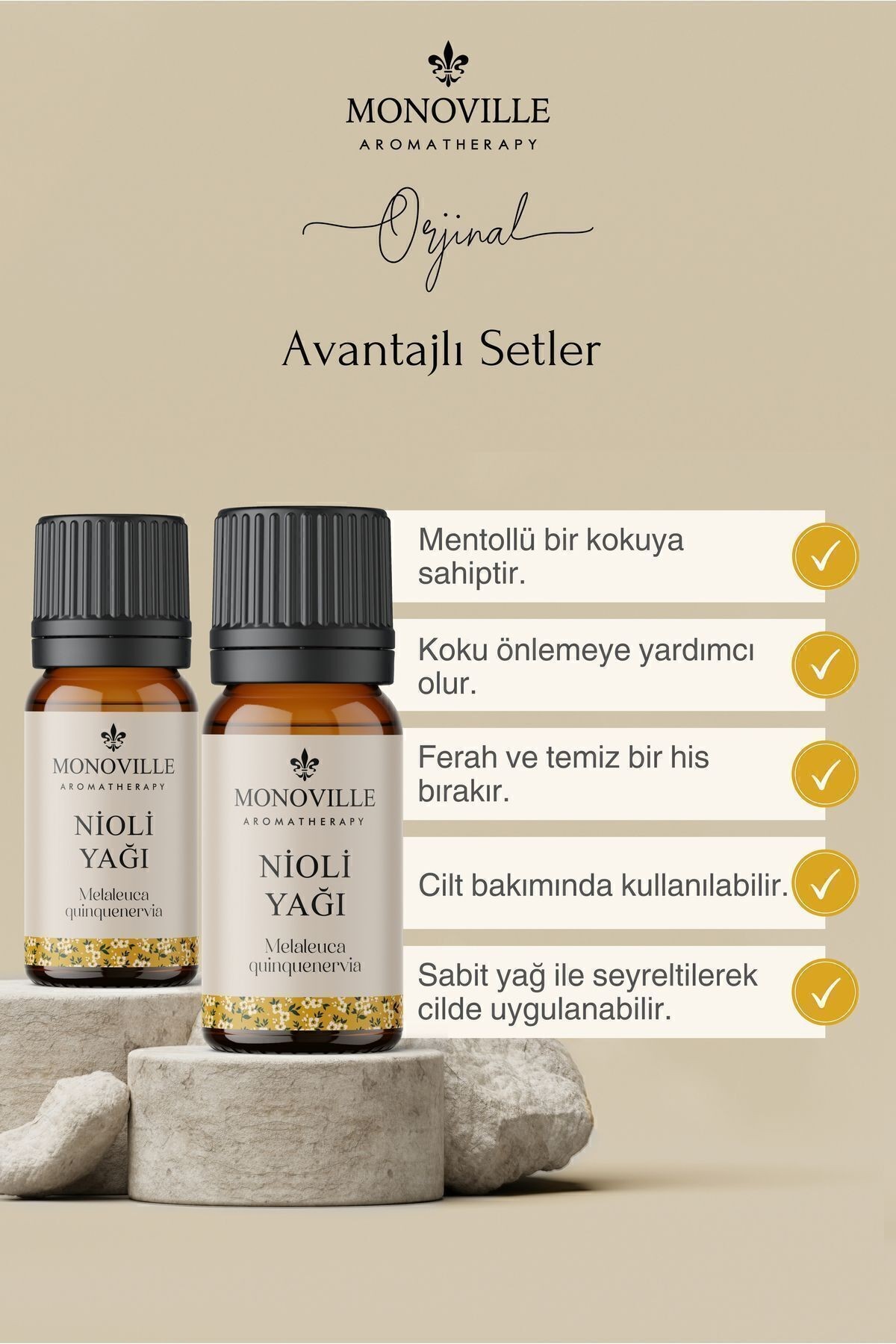 Nioli Uçucu Yağı 2'li Set %100 Saf ve Doğal (Niaouli Essential Oil) 2x10 ml