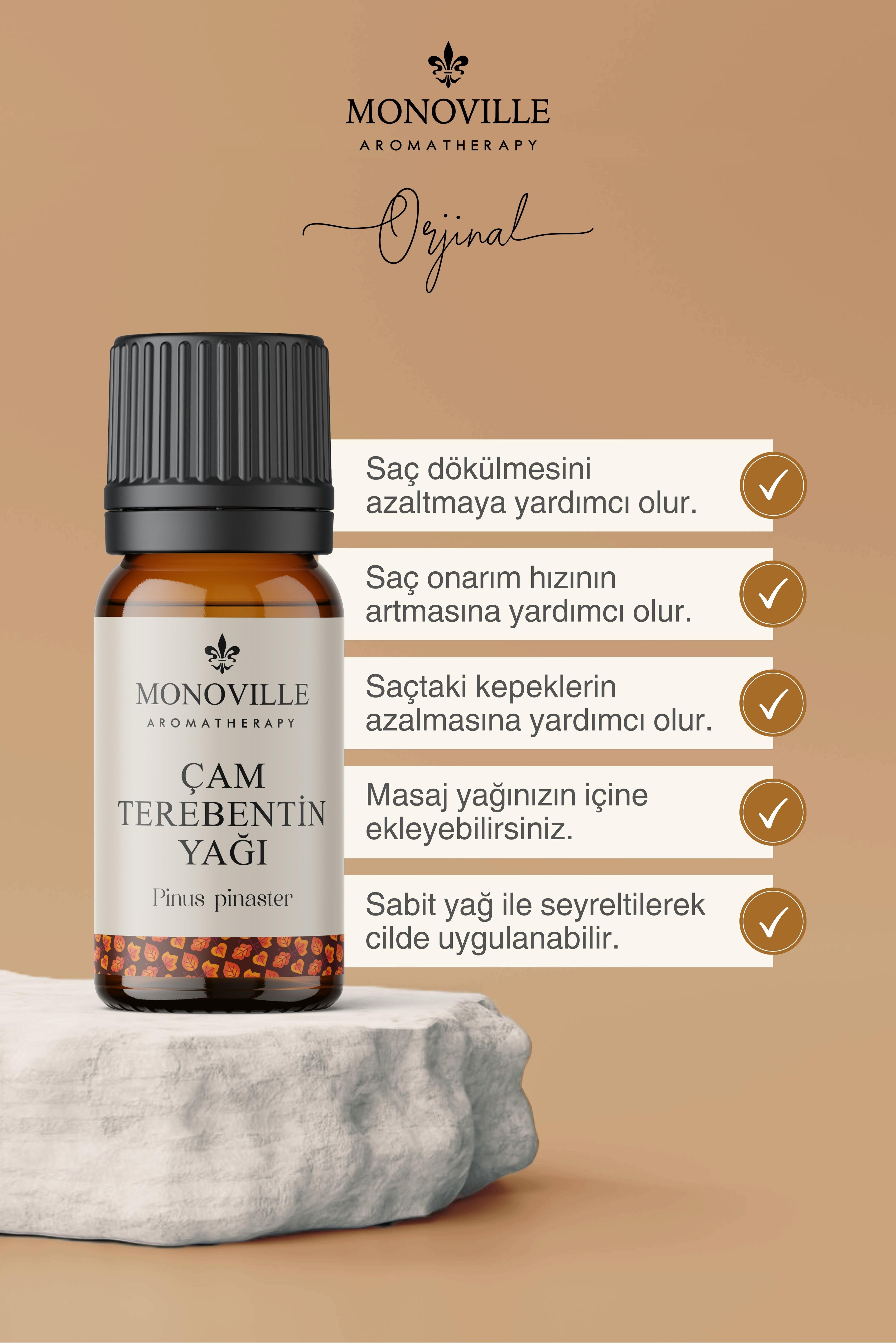 Monoville Çam Terebentin Uçucu Yağı 10 ml %100 Saf ve Doğal ( Pine Turpentine Essential Oil )