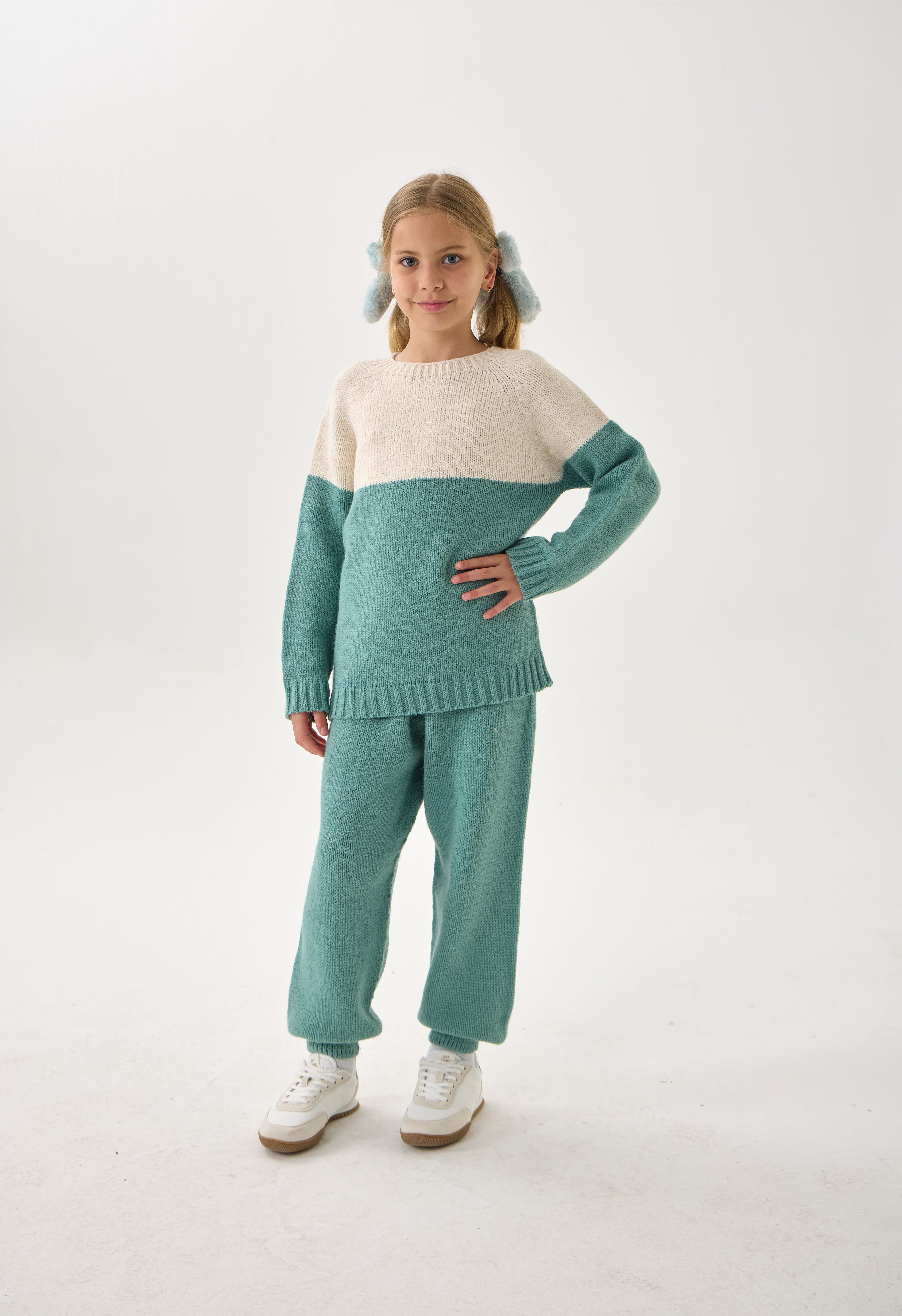  Unisex Çocuk Triko Takım – Kazak ve Alt / İkili Set / Rahat Kalıp