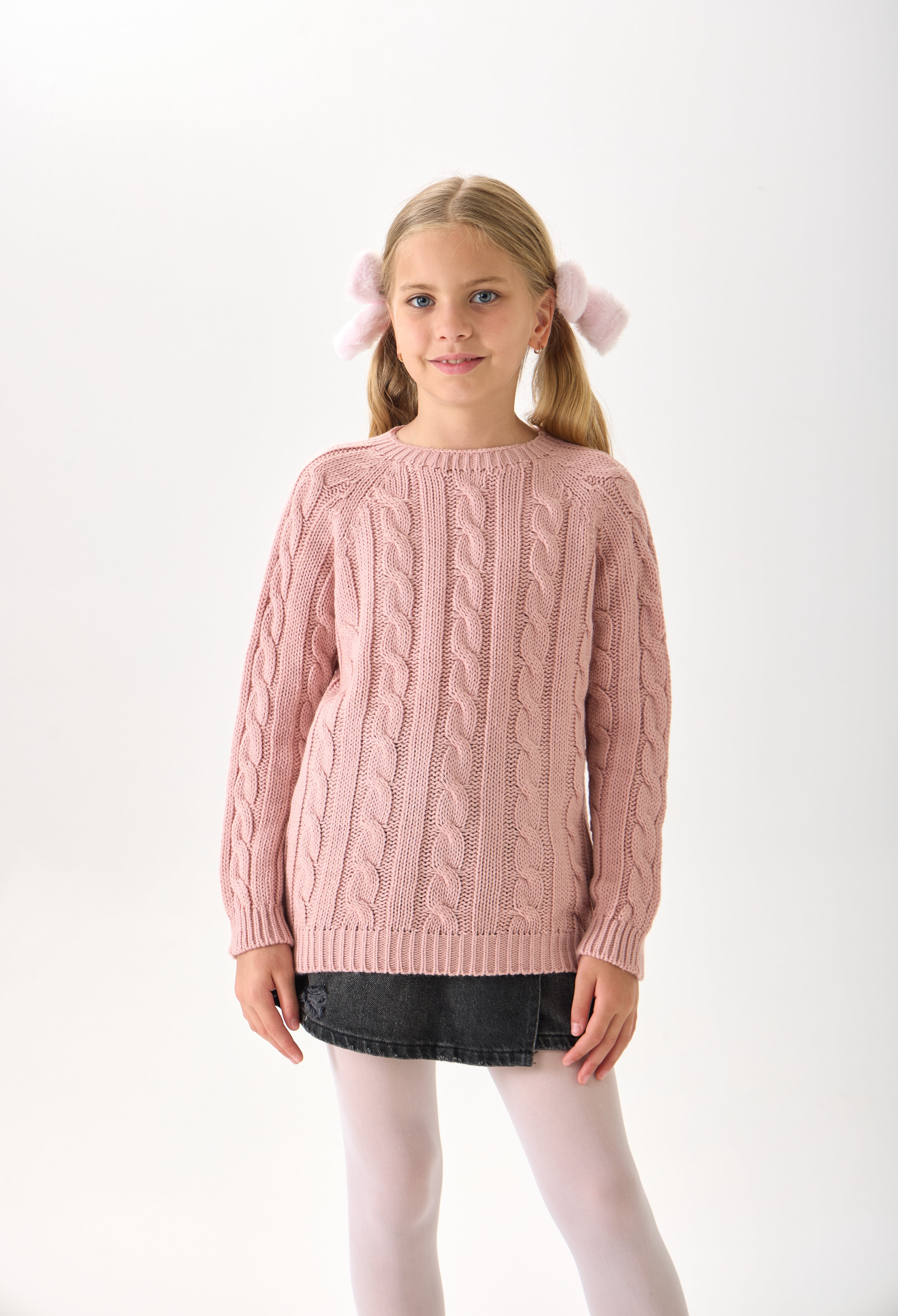 Unisex Çocuk Triko Kazak - Rahat Kesim ve Günlük Kullanıma Uygun Tasarım - Pembe