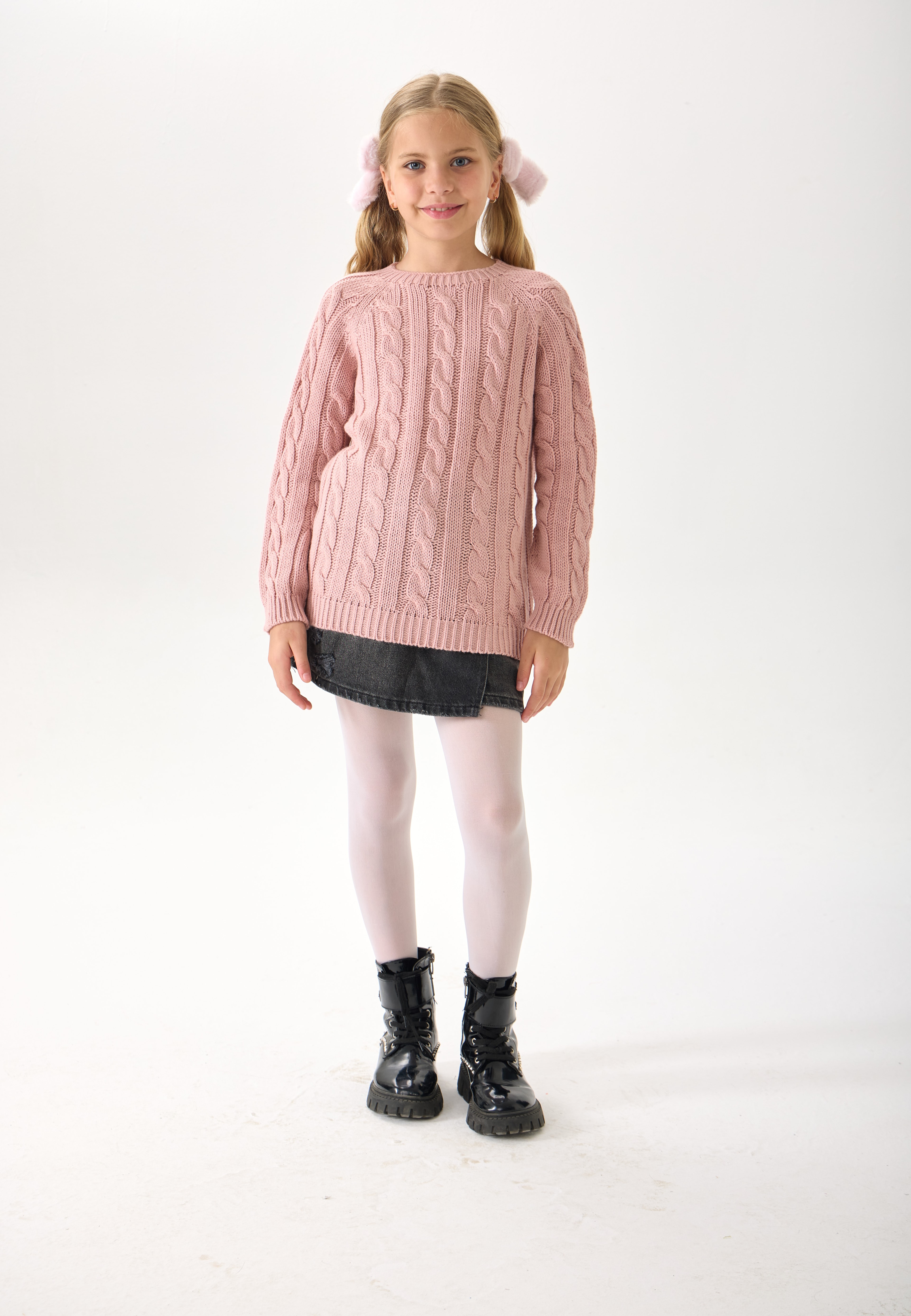 Unisex Çocuk Triko Kazak - Rahat Kesim ve Günlük Kullanıma Uygun Tasarım - Pembe