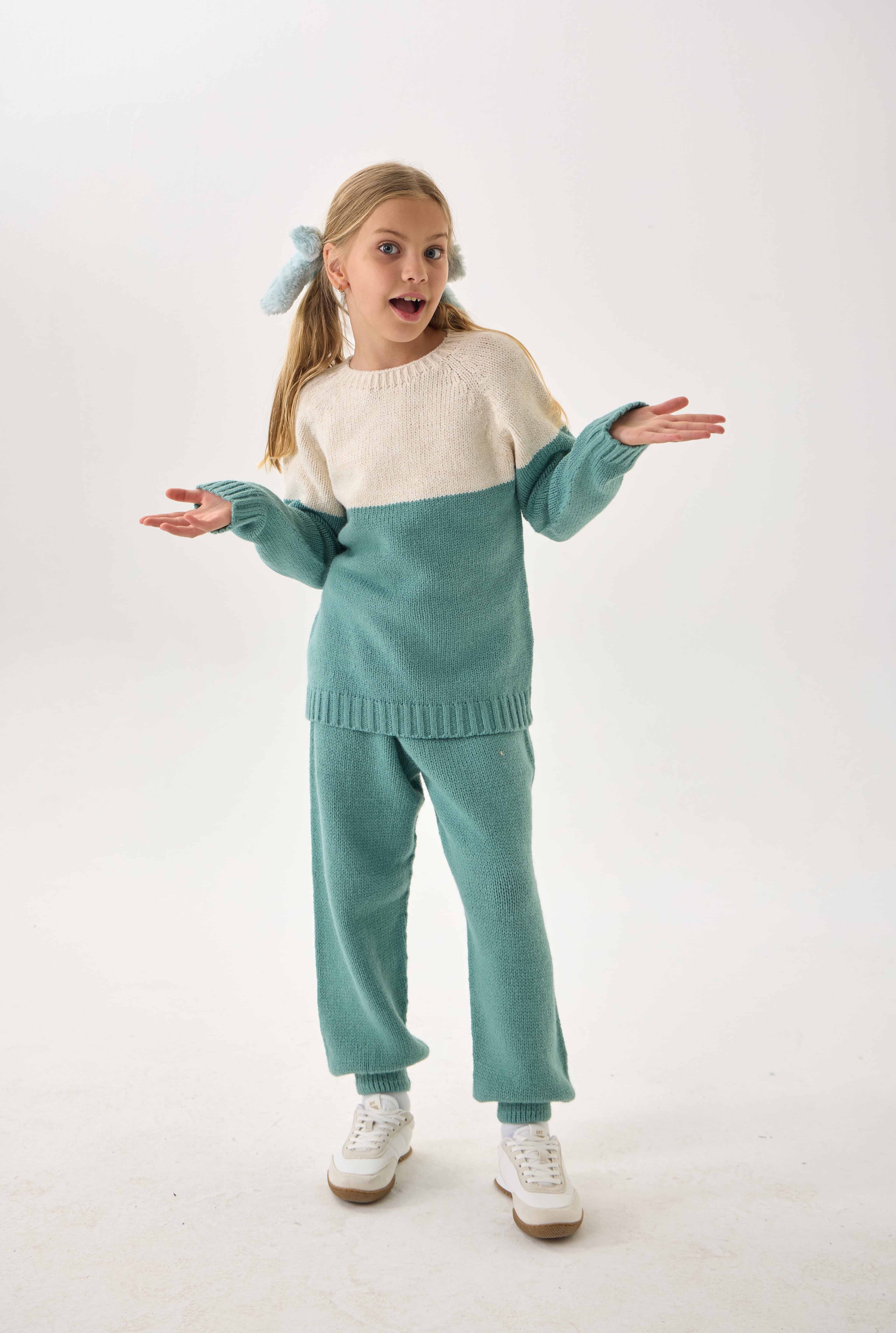  Unisex Çocuk Triko Takım – Kazak ve Alt / İkili Set / Rahat Kalıp