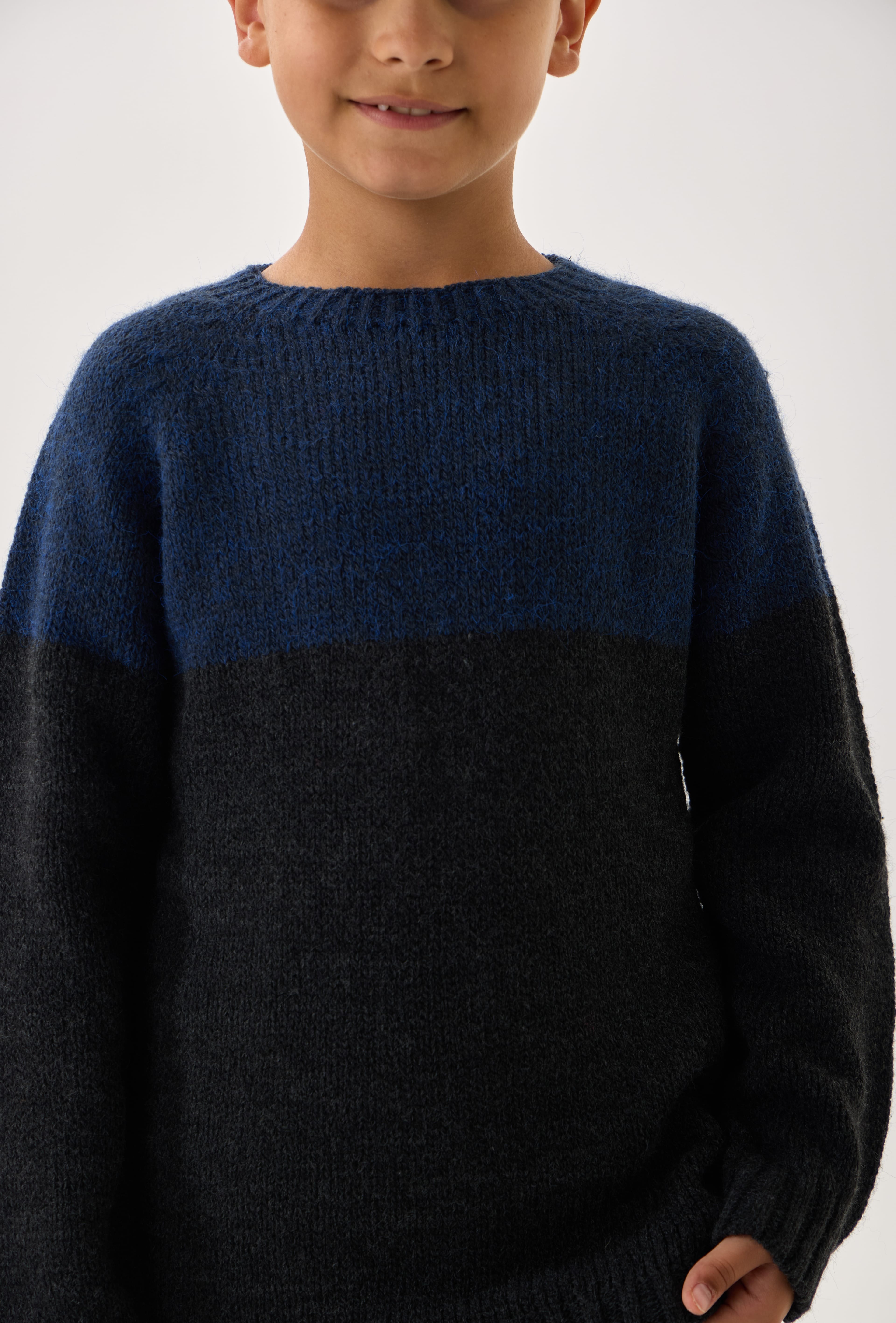  Unisex Çocuk Triko Takım – Kazak ve Alt / İkili Set / Rahat Kalıp - Antrasit