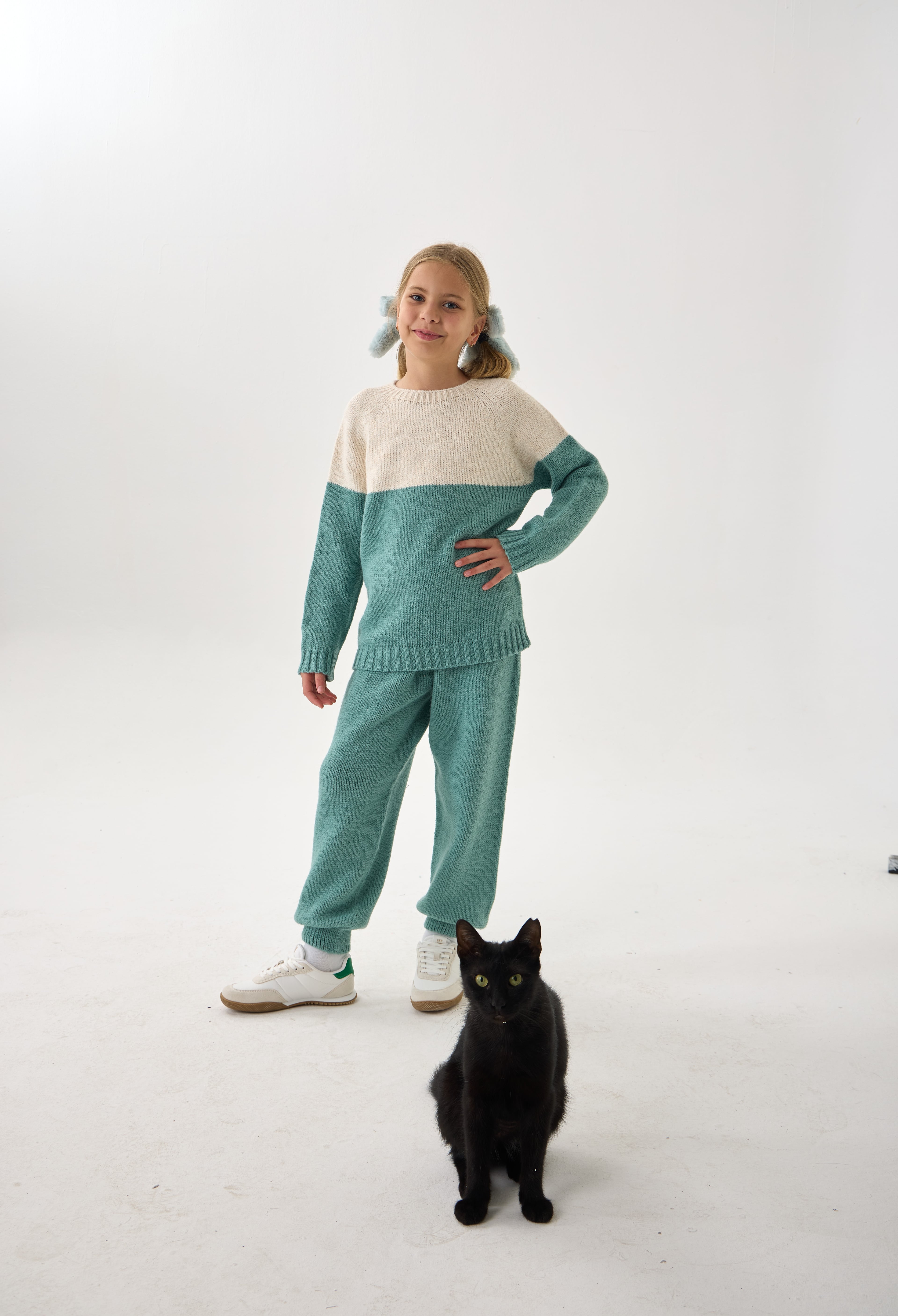  Unisex Çocuk Triko Takım – Kazak ve Alt / İkili Set / Rahat Kalıp