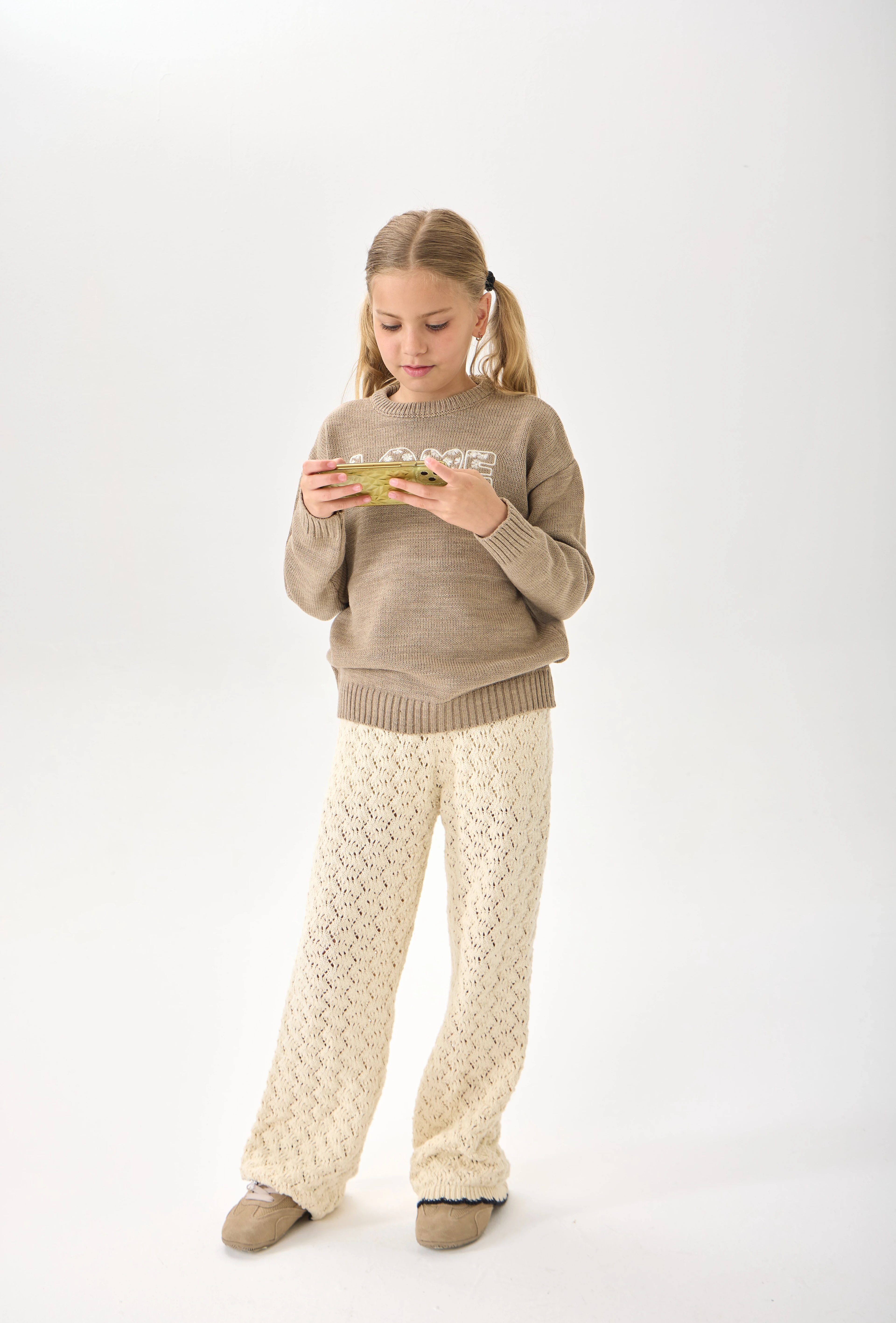 Kız Çocuk Nakışlı Triko Kazak