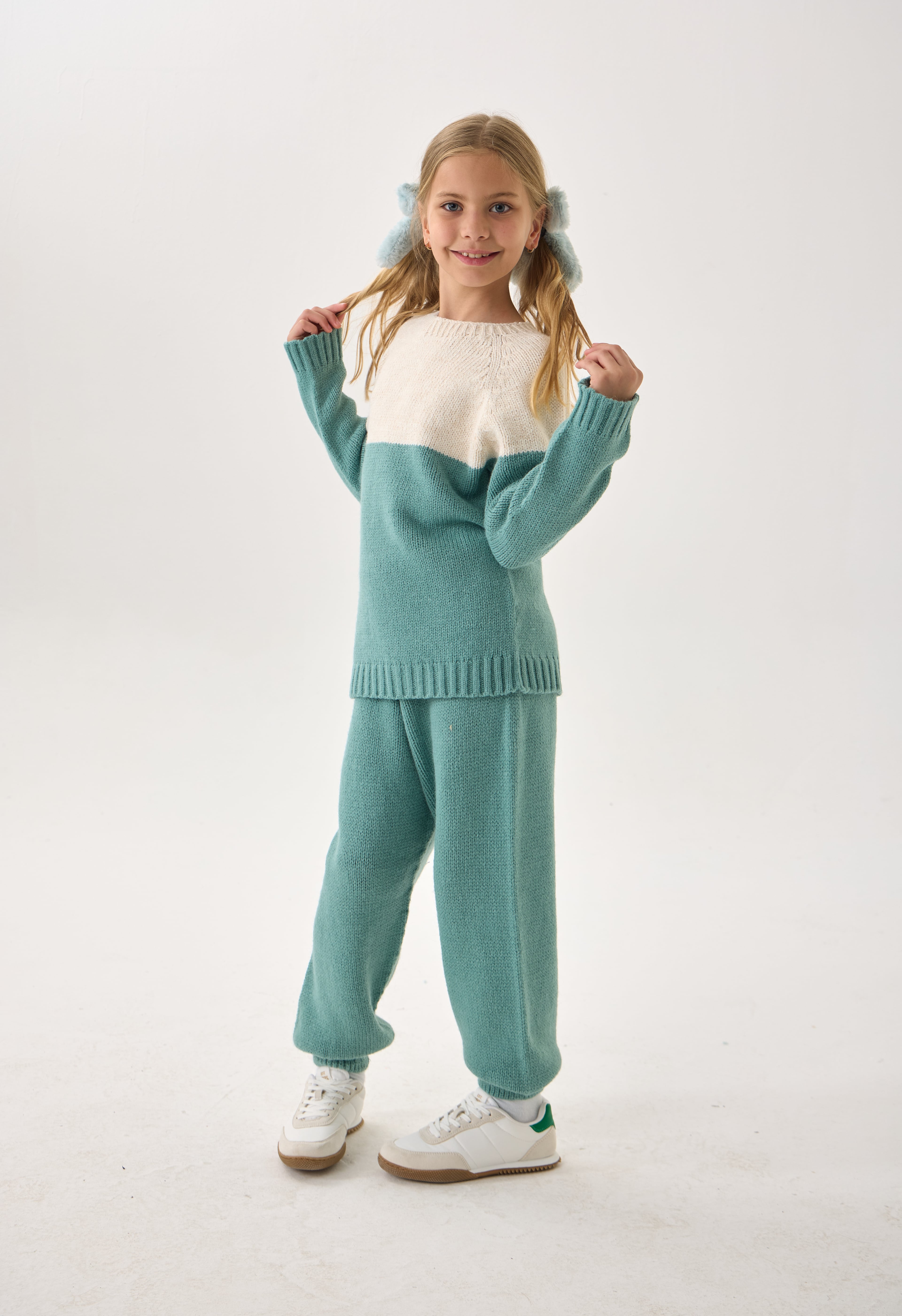  Unisex Çocuk Triko Takım – Kazak ve Alt / İkili Set / Rahat Kalıp