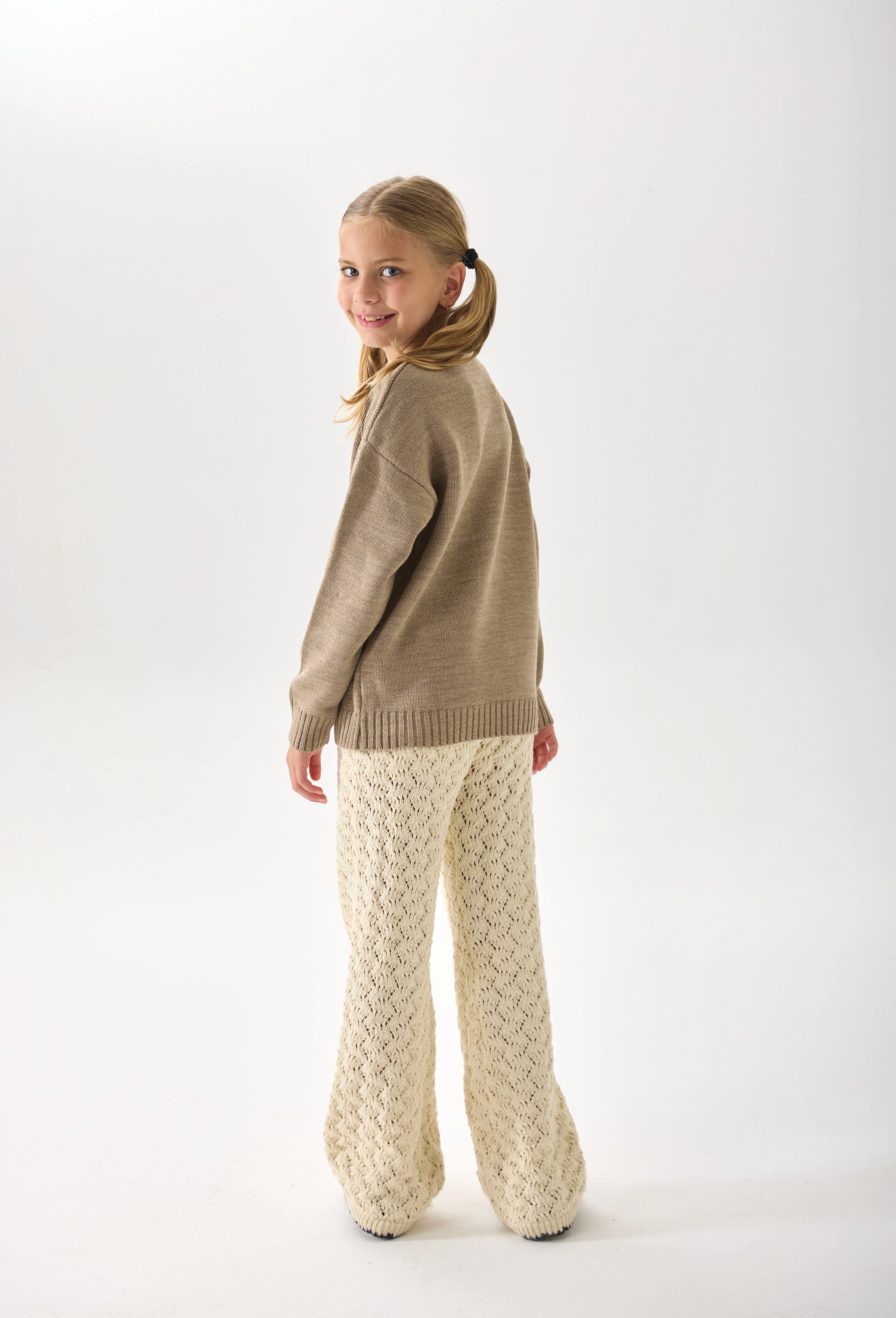 Kız Çocuk Nakışlı Triko Kazak