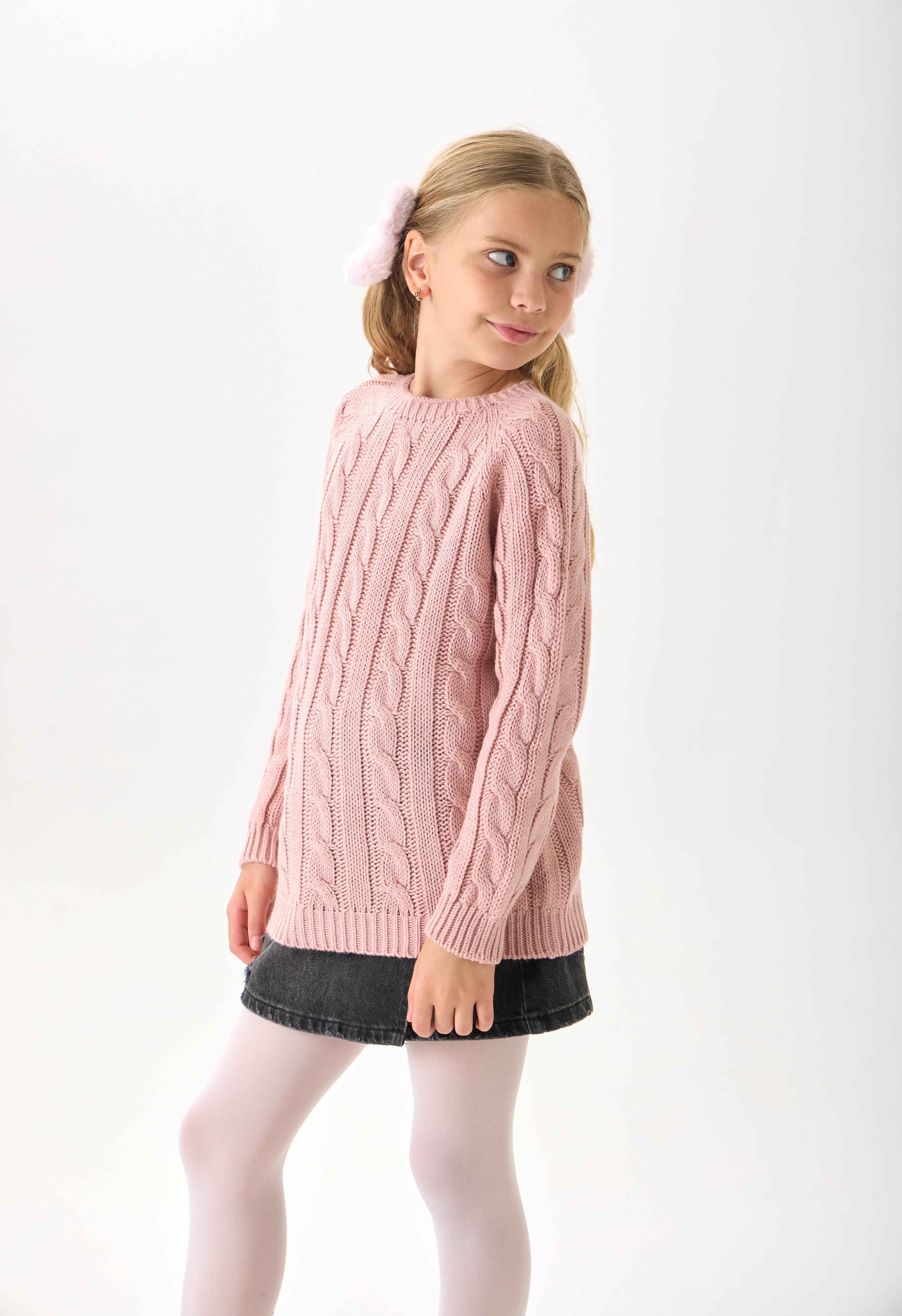 Unisex Çocuk Triko Kazak - Rahat Kesim ve Günlük Kullanıma Uygun Tasarım - Pembe