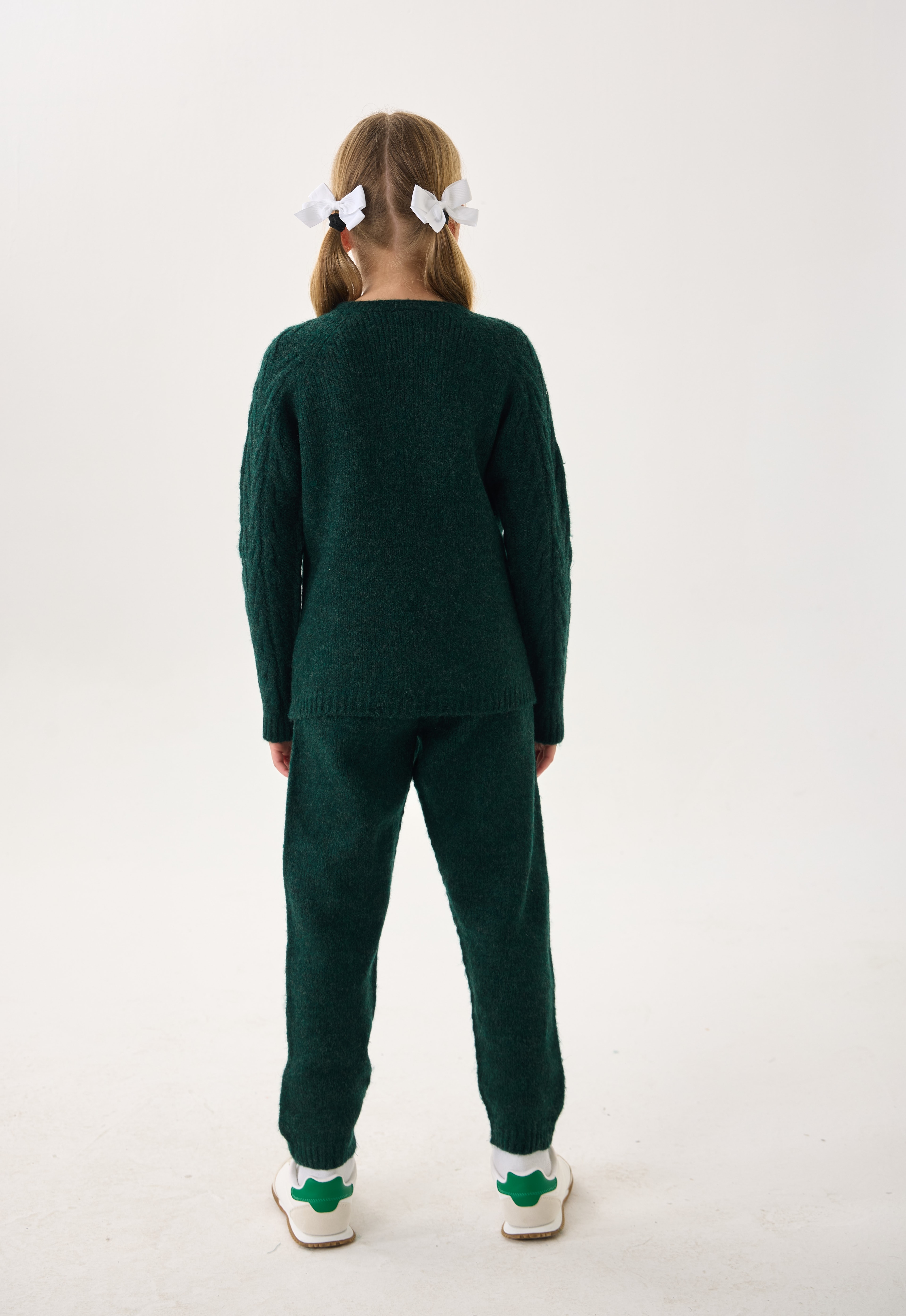  Unisex Çocuk İkili Takım – Triko Kazak ve Alt / Rahat Kalıp - Yeşil